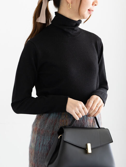 Te chichi「ライトタートルニット」|ニット・セーター|ブラック