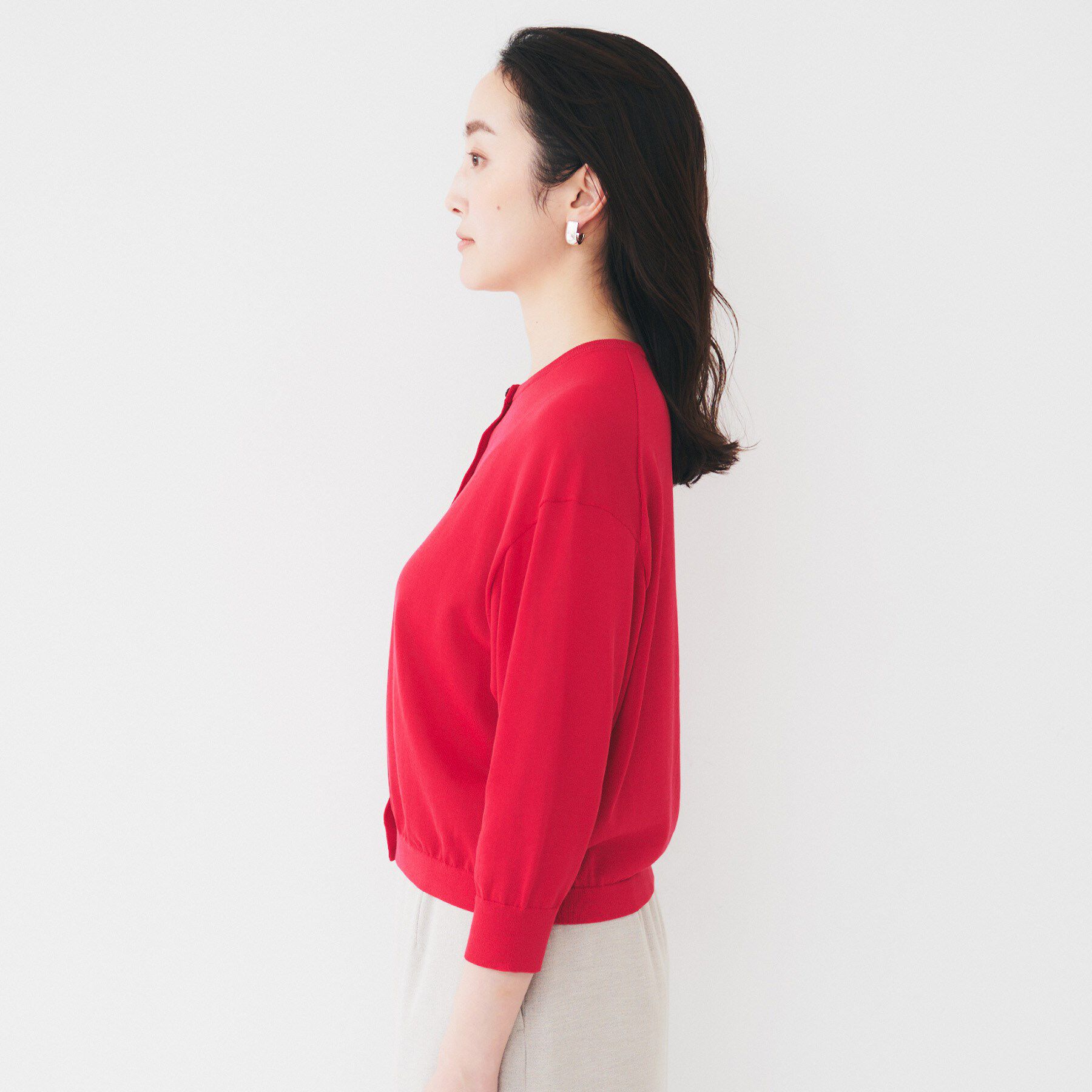 UNTITLED「【短丈/シアー/洗える】ドルマンスリーブカーディガン」|カーディガン|