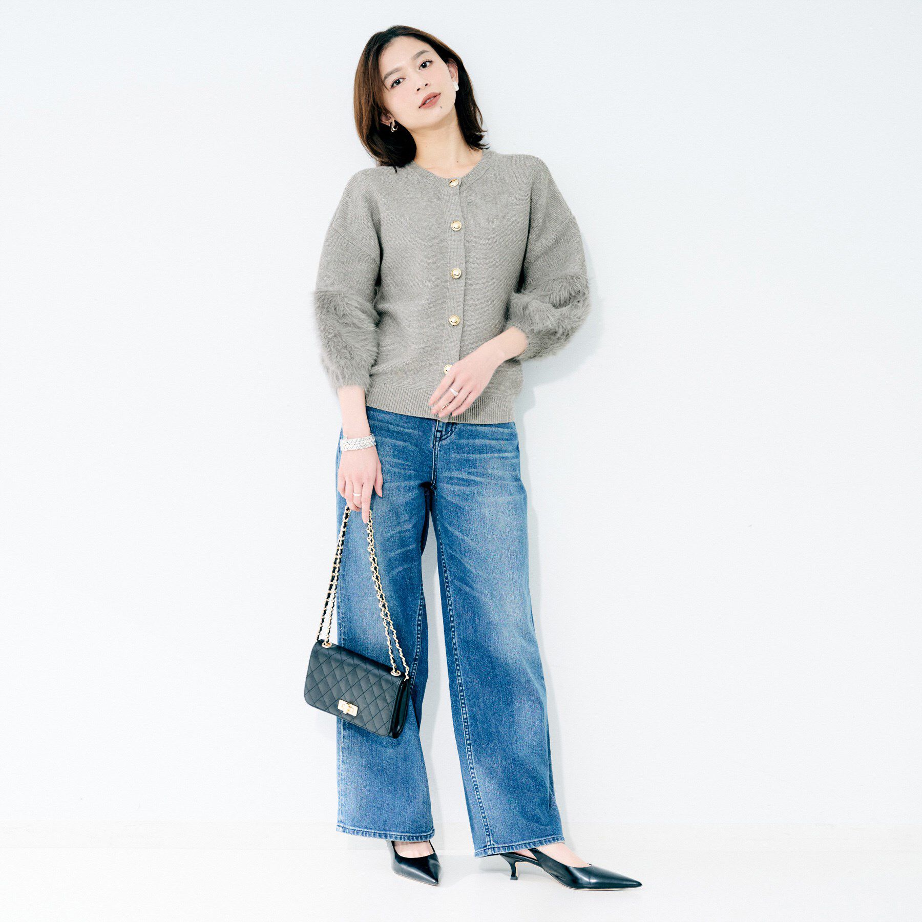 UNTITLED「【TORRAZZO DONNA】ファースリーブ2wayプルオーバー」|Tシャツ・カットソー|