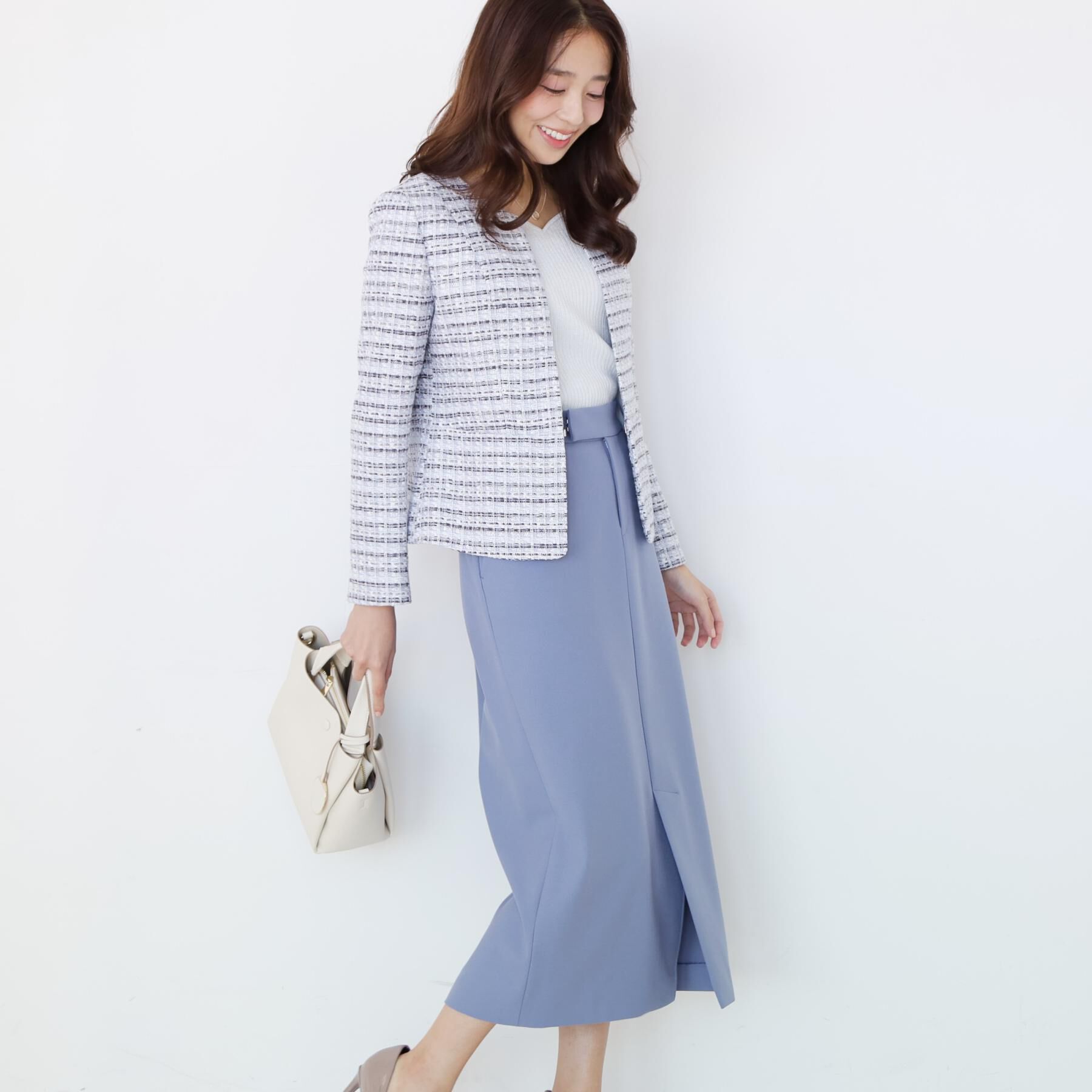 COUP DE CHANCE「【日本製／セットアップ可】ファンシーツィードのノーカラージャケット」|ノーカラージャケット|