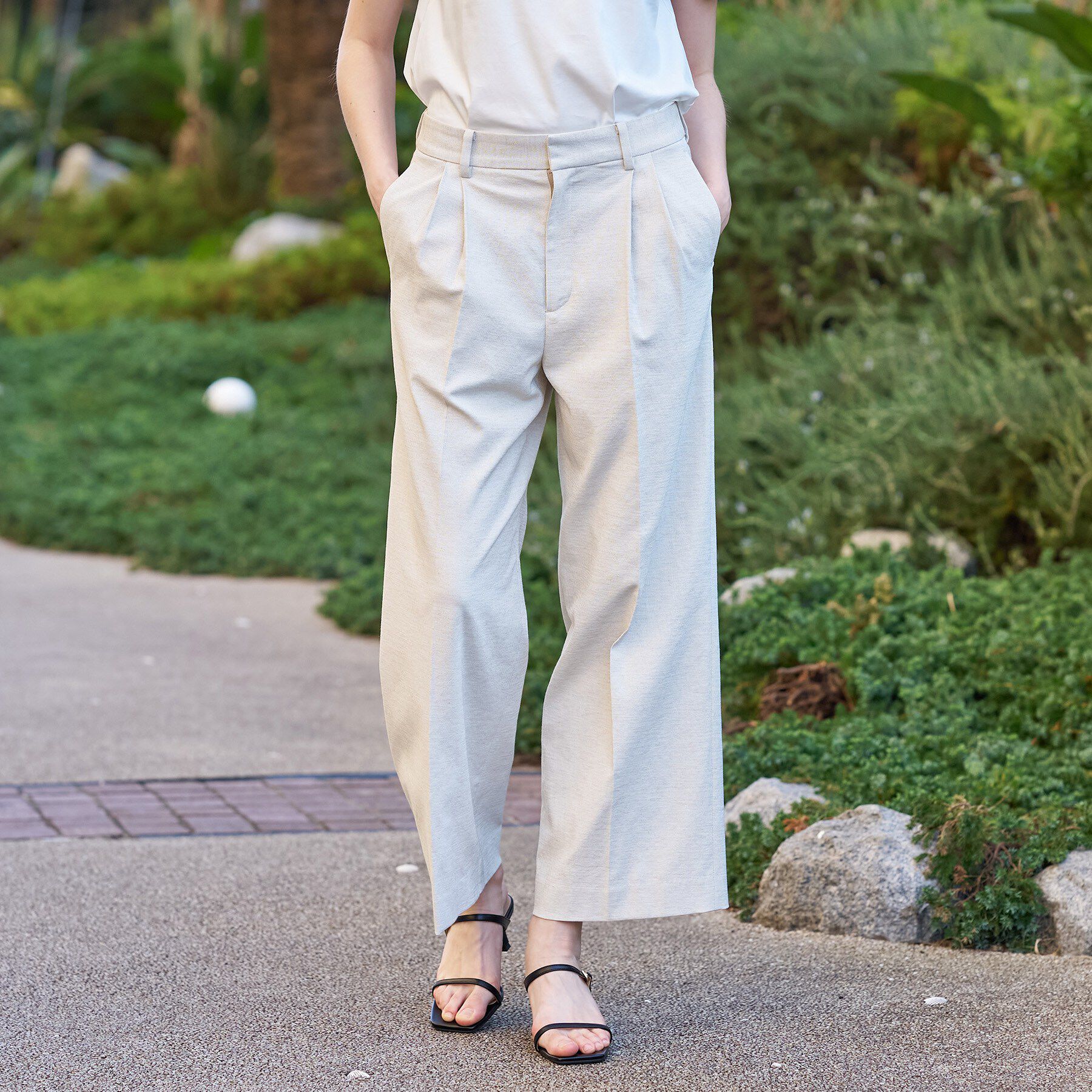 DRESSTERIOR「【吸水速乾/セットアップ可】リネンブレンドオックスストレートパンツ」|その他|