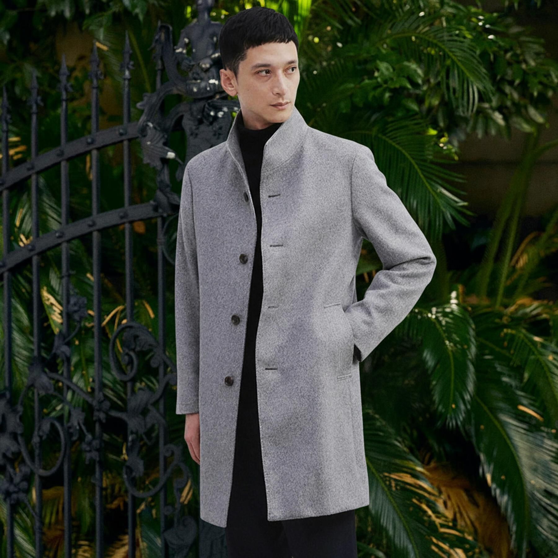 TAKEO KIKUCHI「【ウールカシミヤブレンド】ビーバー調 スタンドカラー コート」|その他|ﾗｲﾄｸﾞﾚｰ(111)