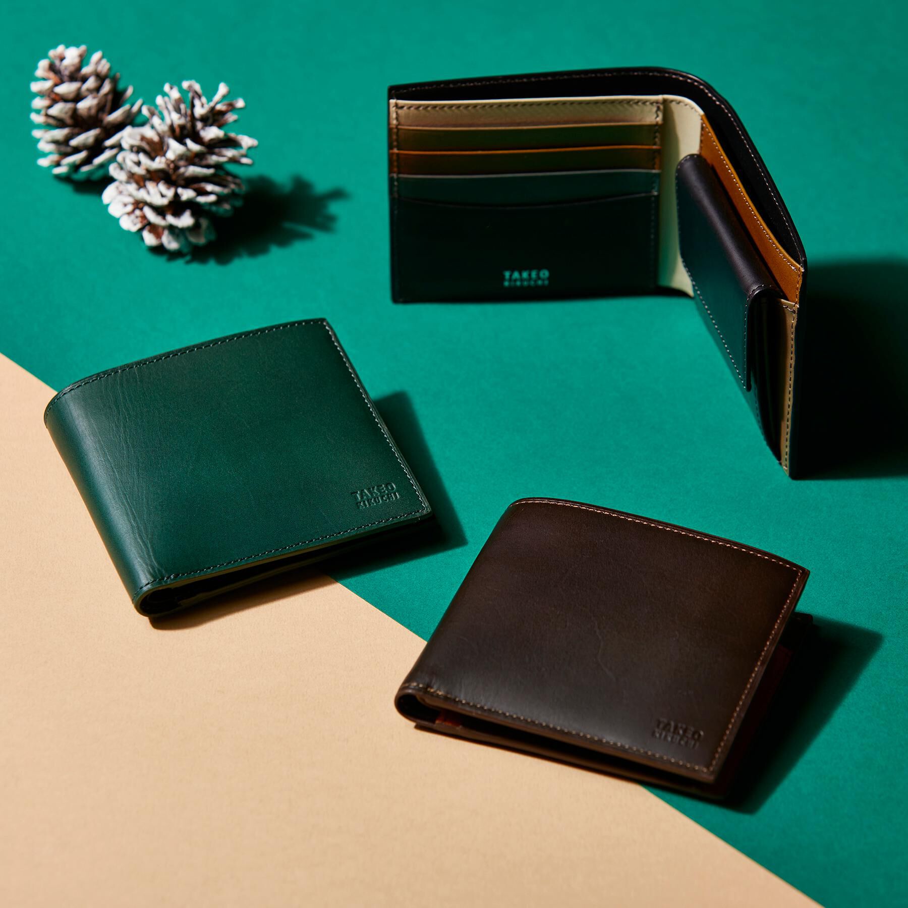 TAKEO KIKUCHI「アンティーク調レザー 2つ折り財布」|財布|