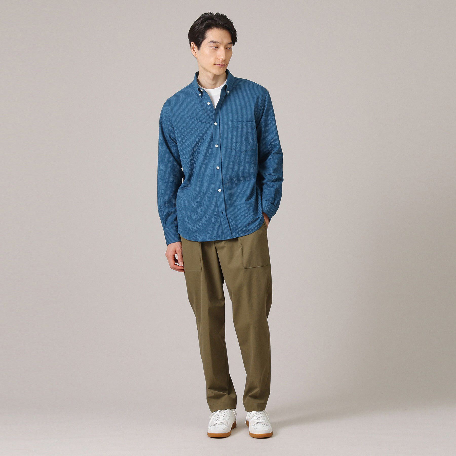 TAKEO KIKUCHI「【抗菌防臭/シーズンレス】シアサッカー ジャージシャツ」|シャツ・ブラウス|