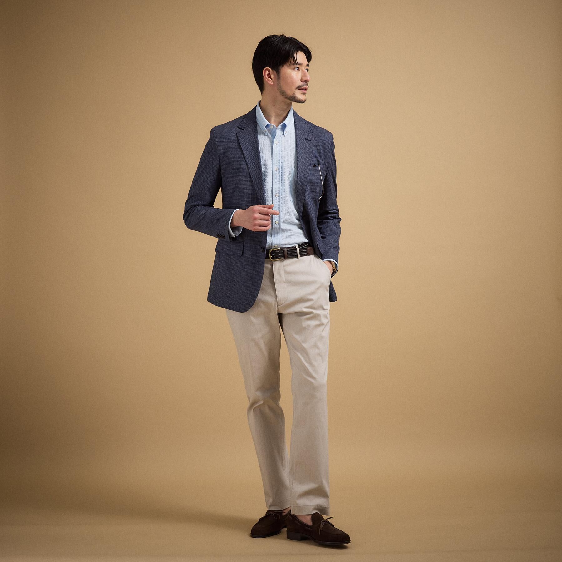 TAKEO KIKUCHI「【抗菌防臭/シーズンレス】シアサッカー ジャージシャツ」|シャツ・ブラウス|