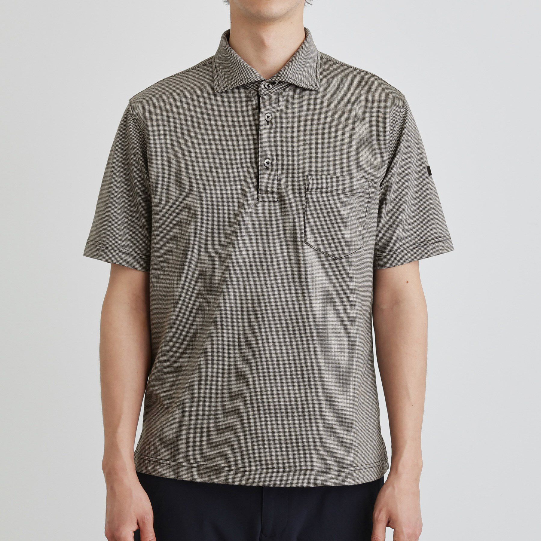 TAKEO KIKUCHI「千鳥柄ポロシャツ」|ポロシャツ|