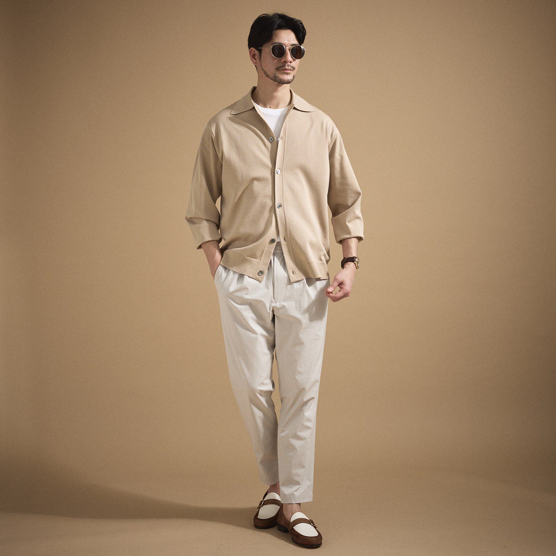 TAKEO KIKUCHI「ポロ ニットシャツ カーディガン」|カーディガン|