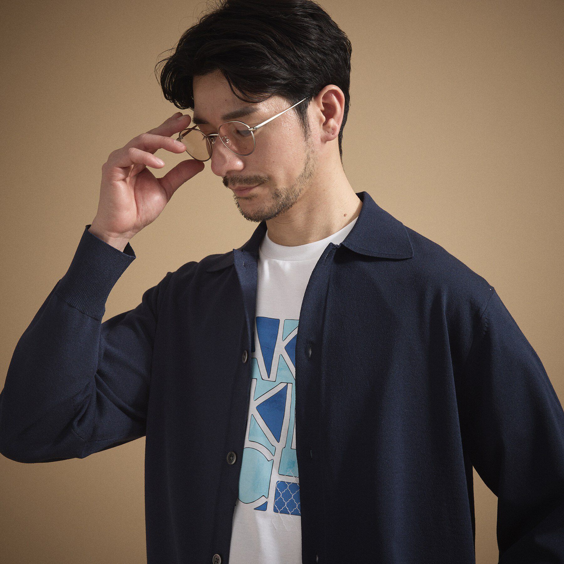 TAKEO KIKUCHI「ポロ ニットシャツ カーディガン」|カーディガン|