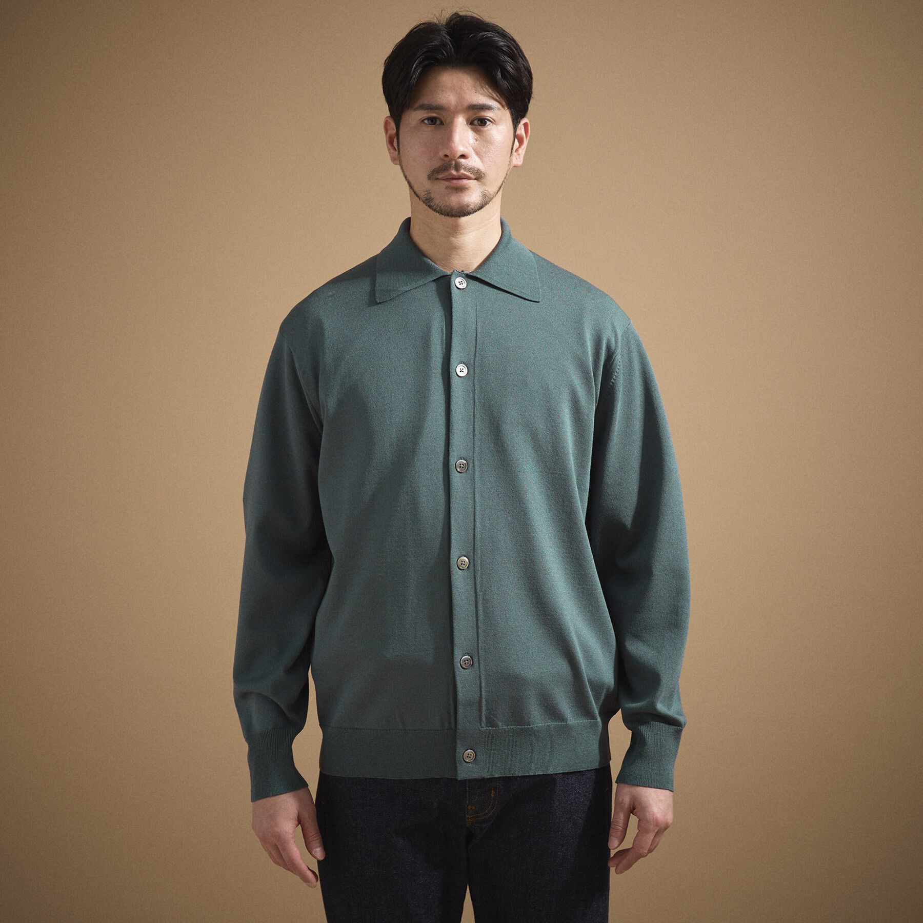 TAKEO KIKUCHI「ポロ ニットシャツ カーディガン」|カーディガン|