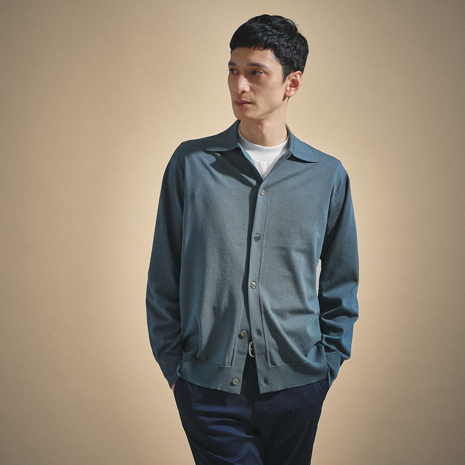 TAKEO KIKUCHI「ポロ ニットシャツ カーディガン」|カーディガン|