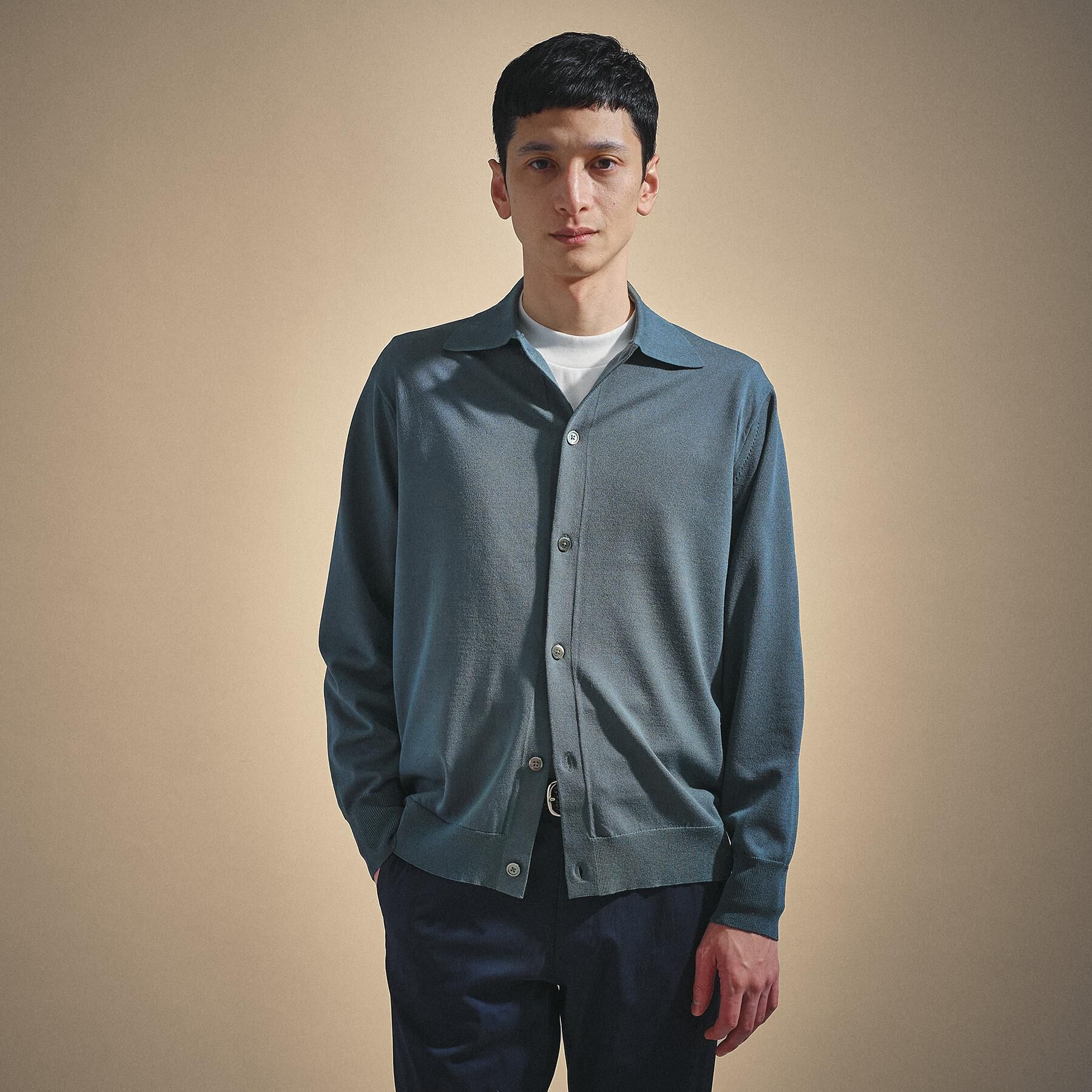 TAKEO KIKUCHI「ポロ ニットシャツ カーディガン」|カーディガン|