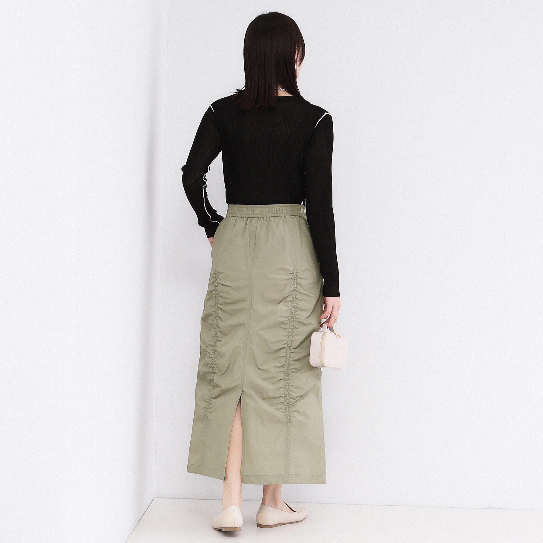 OPAQUE.CLIP「撥水シャーリングナロースカート【洗濯機OK/UVケア/花粉対応】」|スカート|