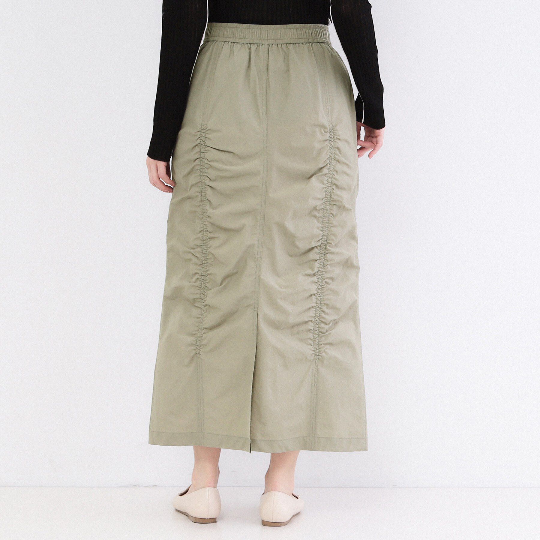 OPAQUE.CLIP「撥水シャーリングナロースカート【洗濯機OK/UVケア/花粉対応】」|スカート|