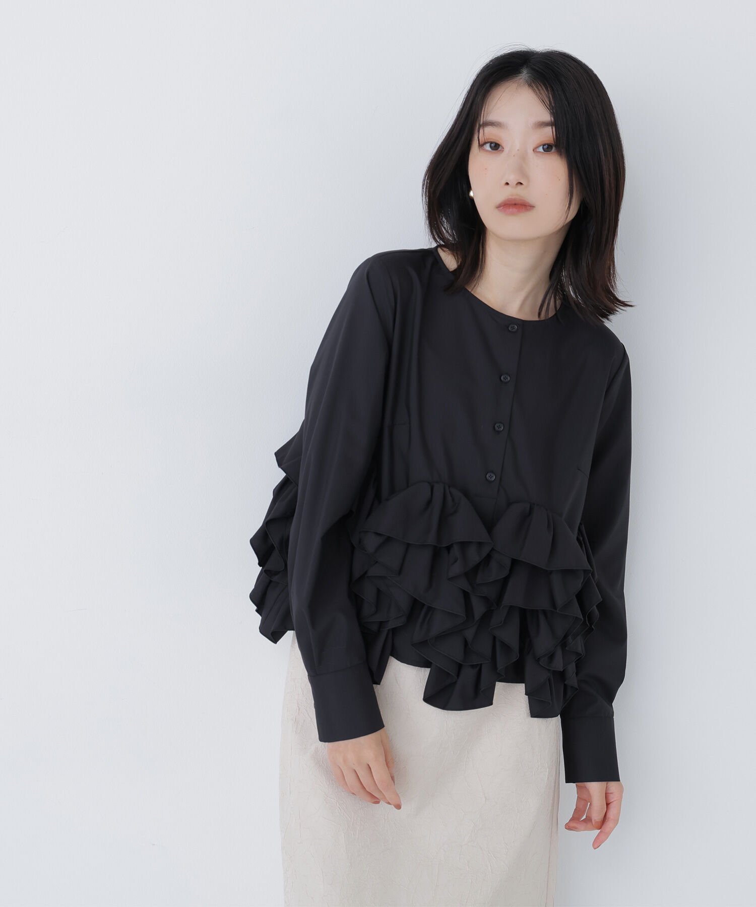  「ヘムデザインブラウス」|シャツ・ブラウス|