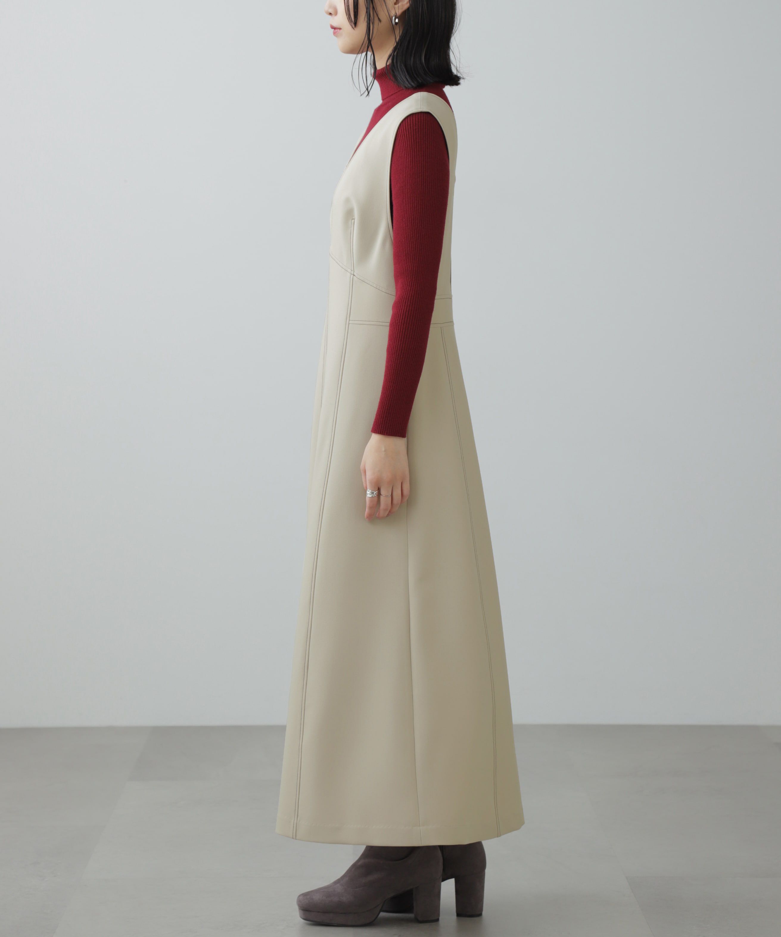  「配色ステッチジャンスカ」|ワンピース|