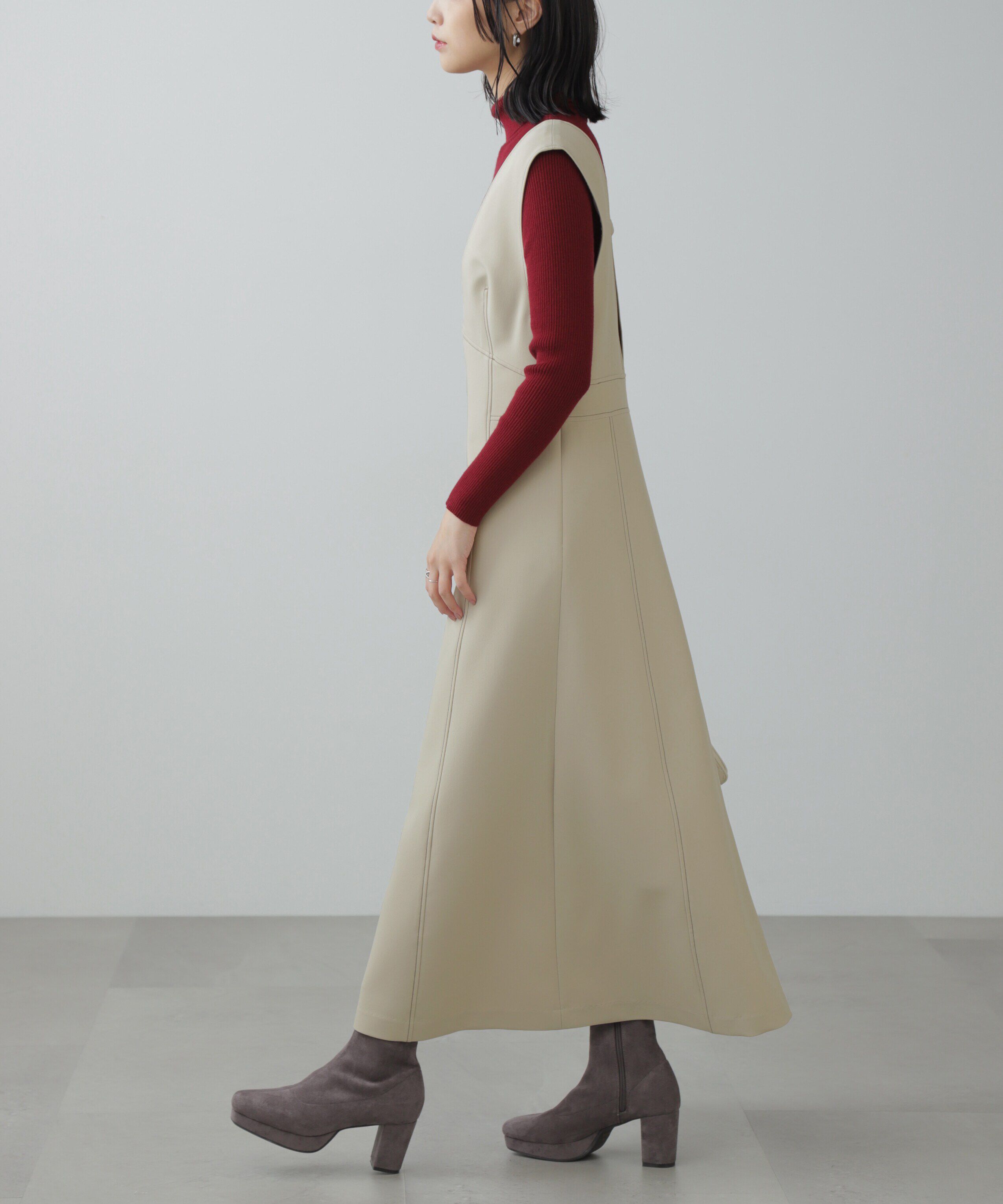  「配色ステッチジャンスカ」|ワンピース|