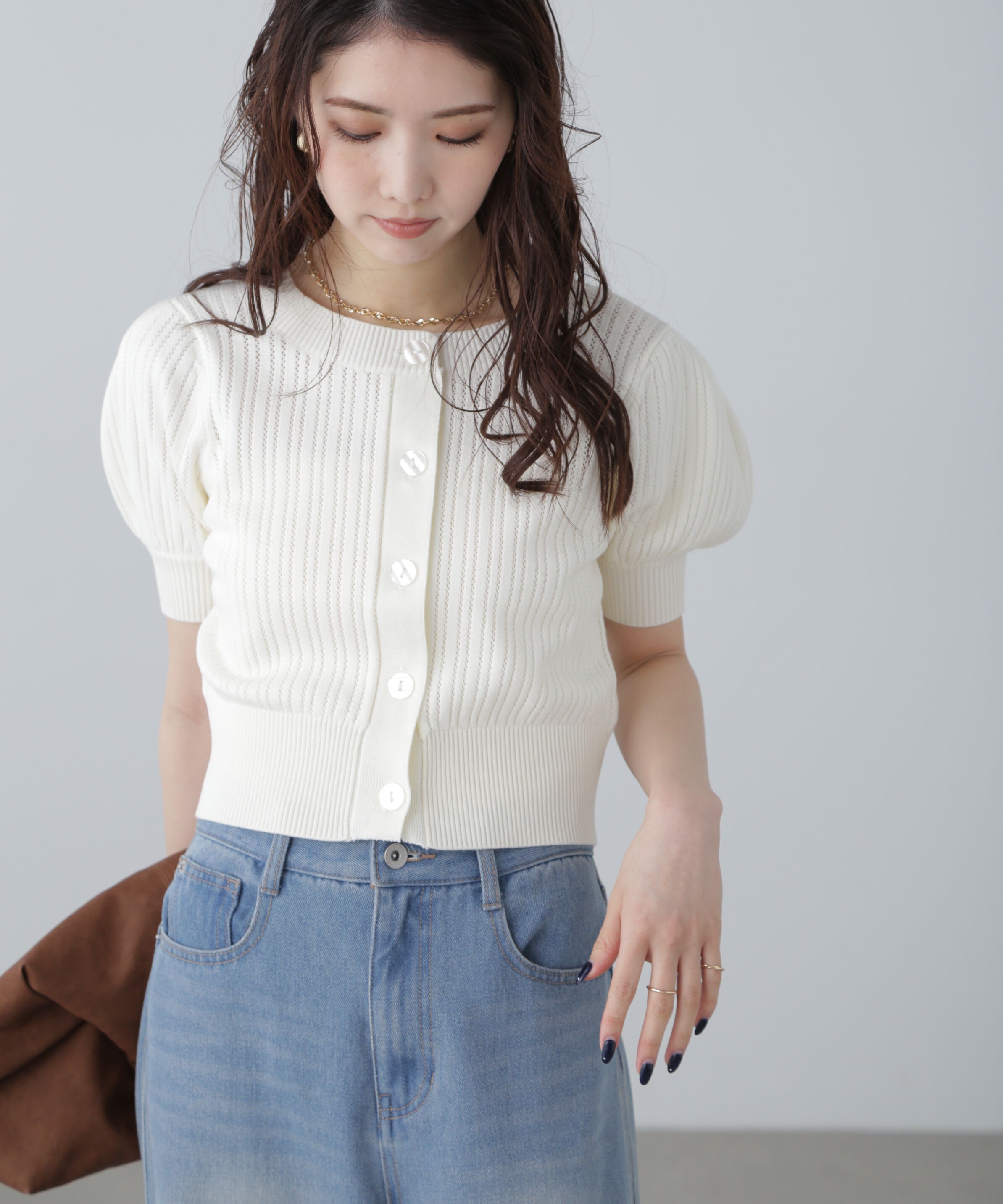  「透かし編み前後2wayカーディガン」|ニット・セーター|