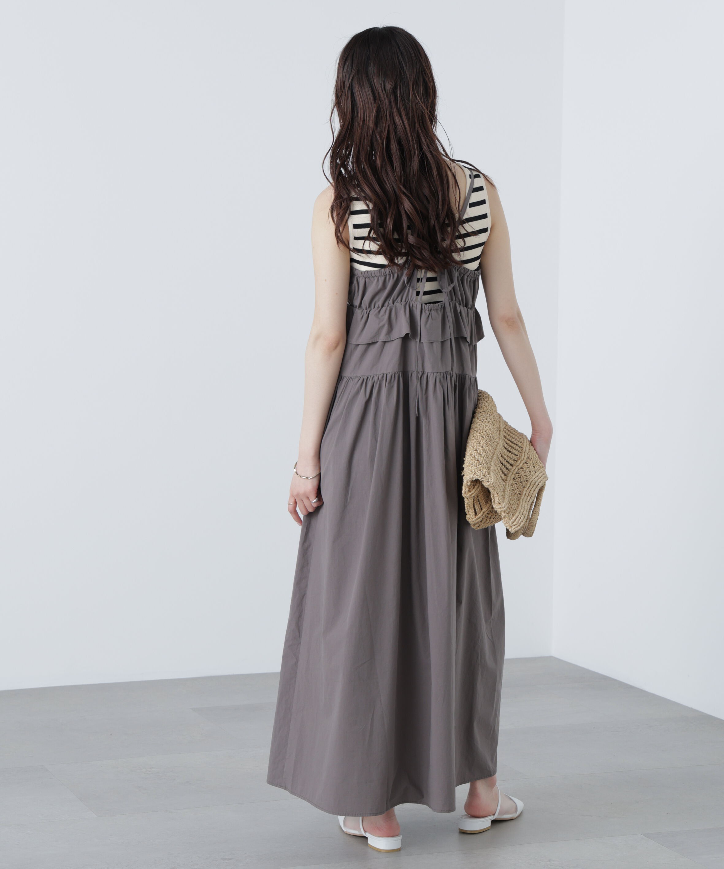  「ペプラムキャミティアードワンピース」|ワンピース|