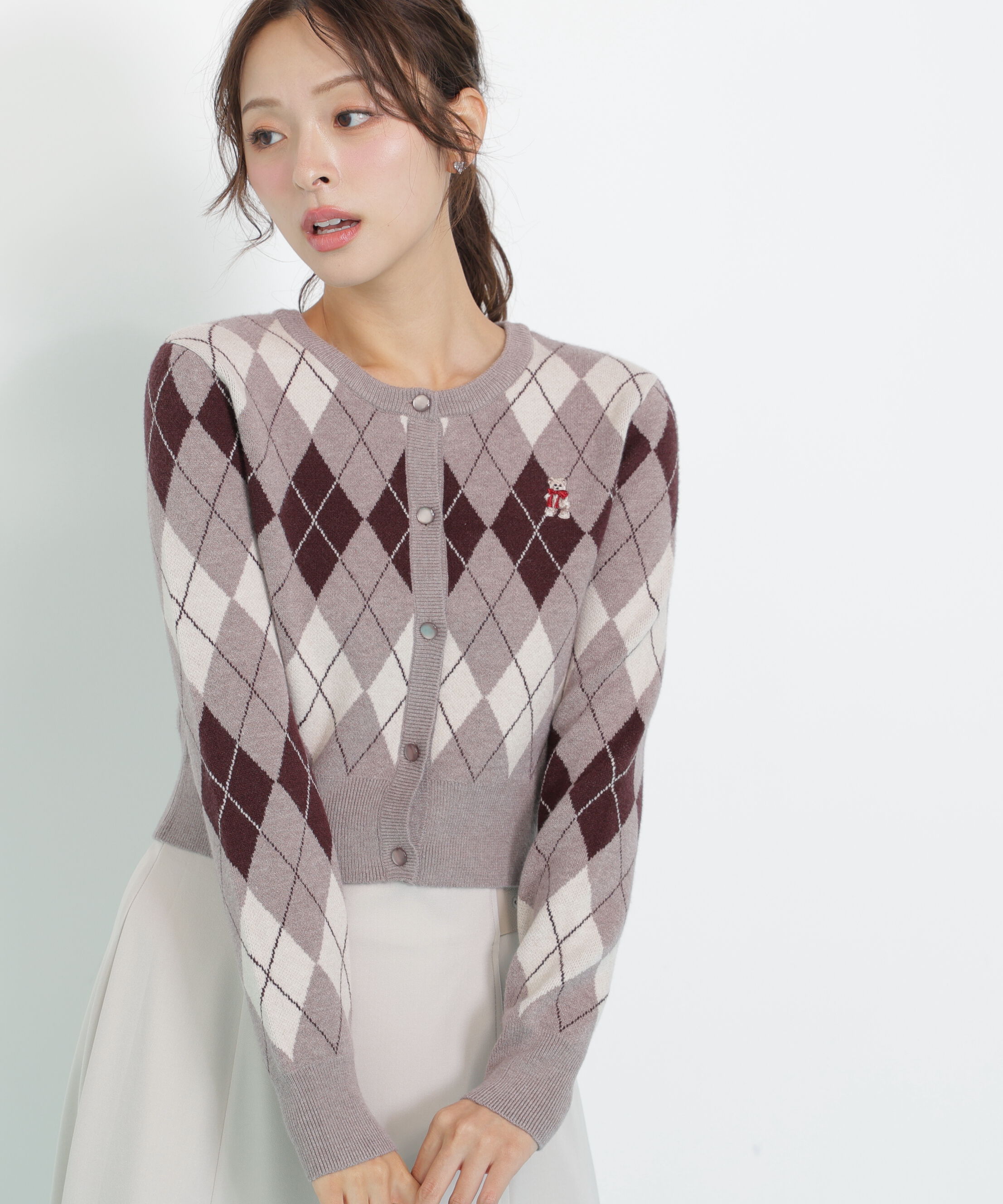  「＜ＢＥＡＲシリーズ＞アーガイルカーディガン」|ニット・セーター|