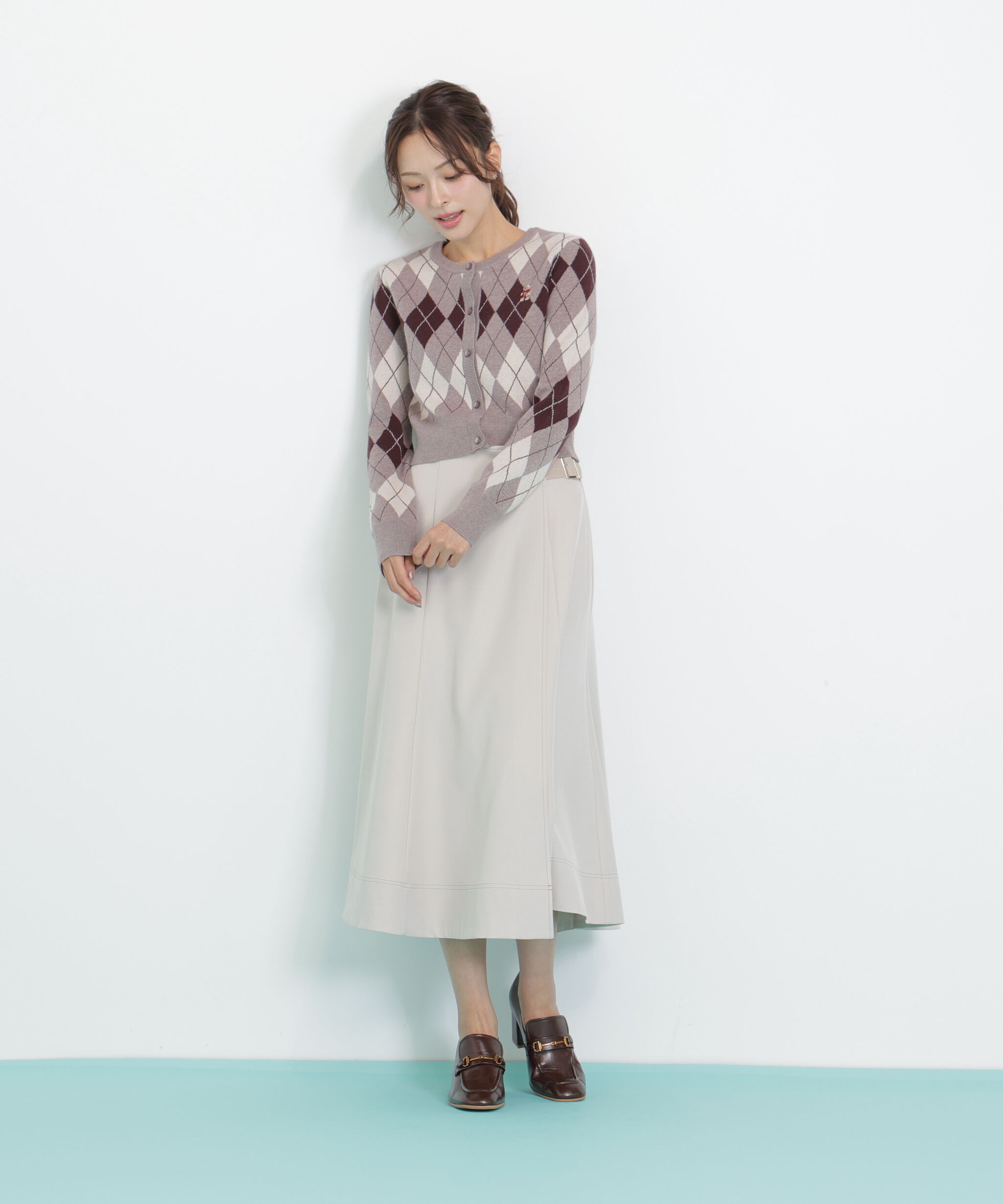  「＜ＢＥＡＲシリーズ＞アーガイルカーディガン」|ニット・セーター|