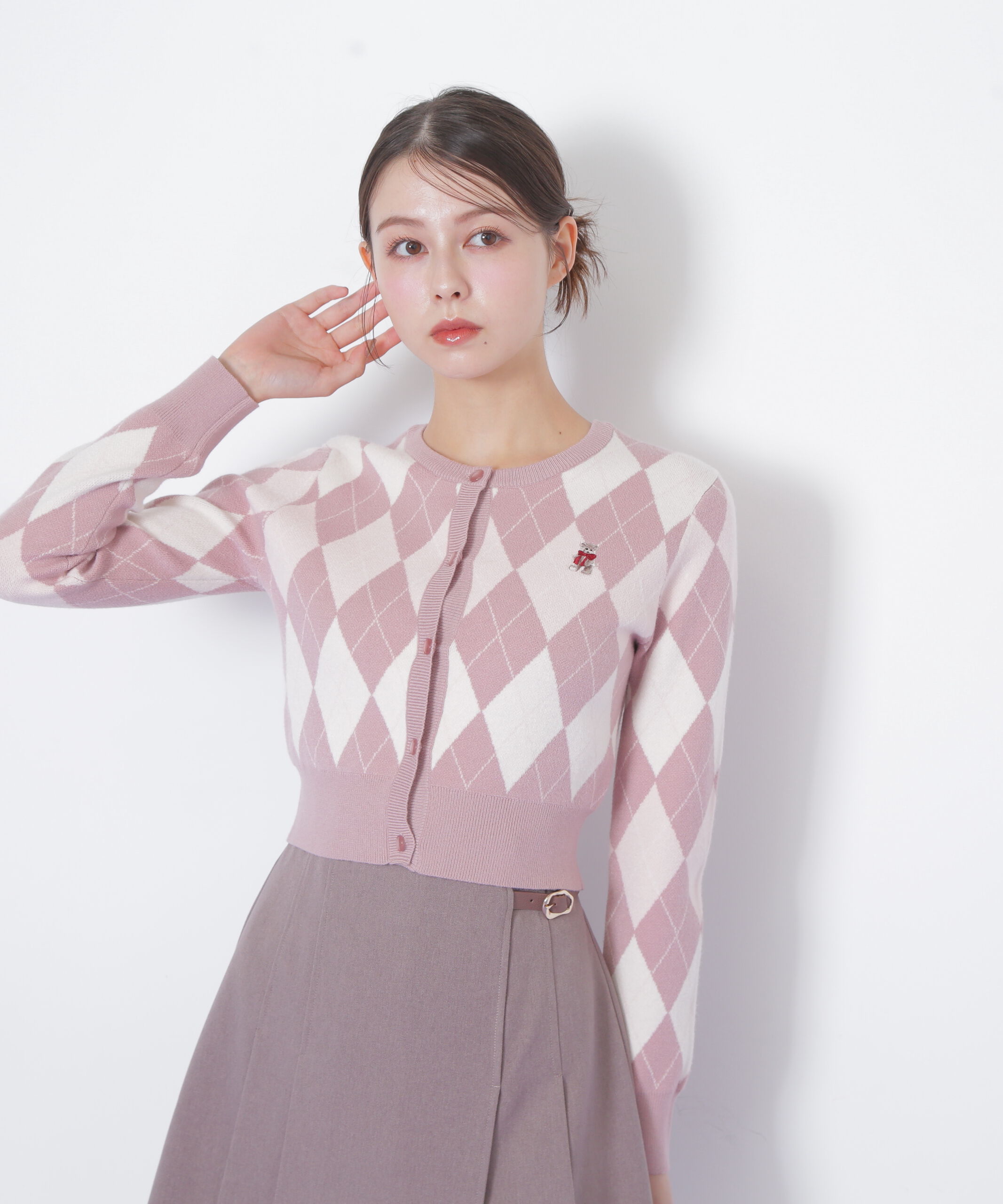  「＜ＢＥＡＲシリーズ＞アーガイルカーディガン」|ニット・セーター|