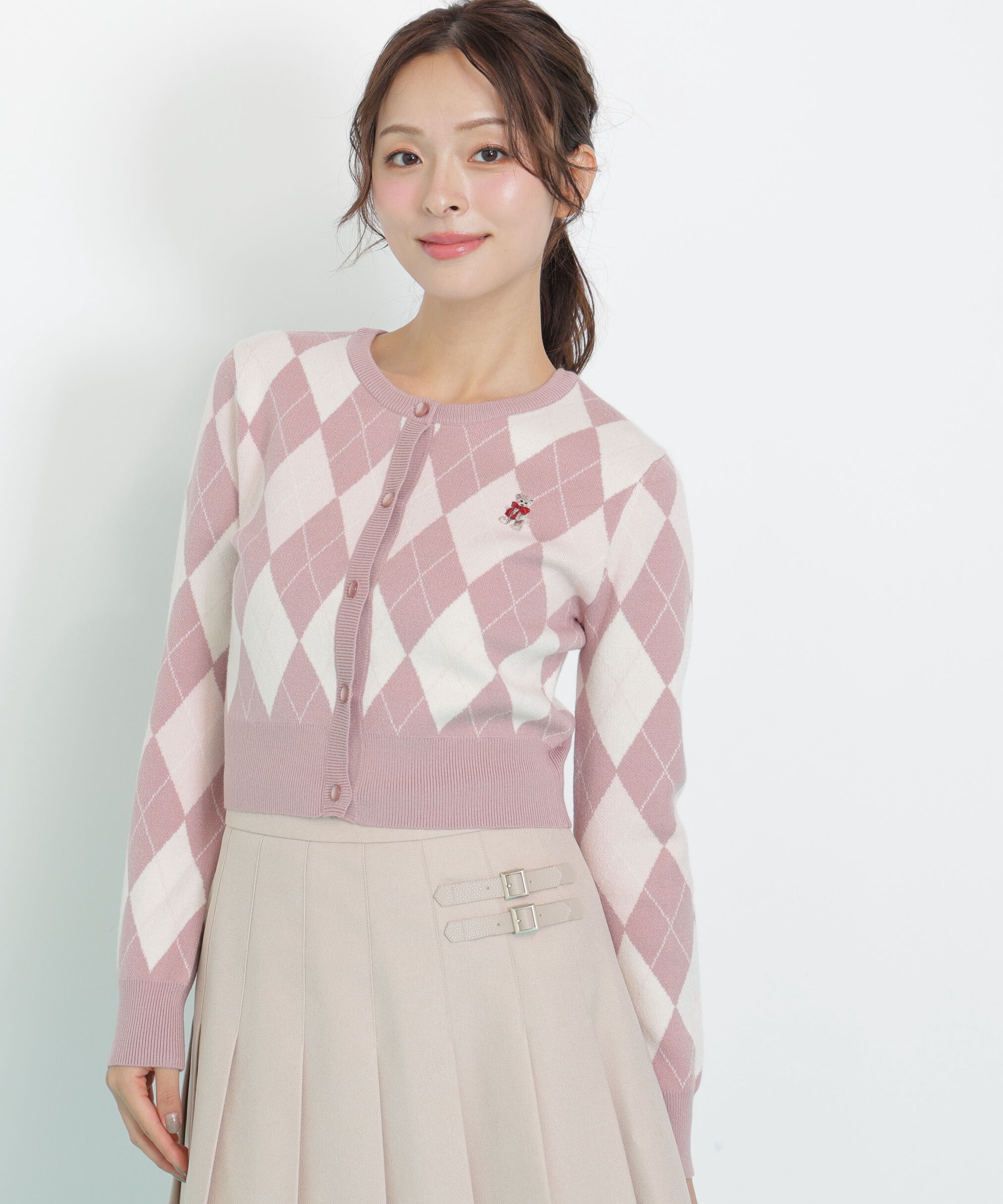  「＜ＢＥＡＲシリーズ＞アーガイルカーディガン」|ニット・セーター|