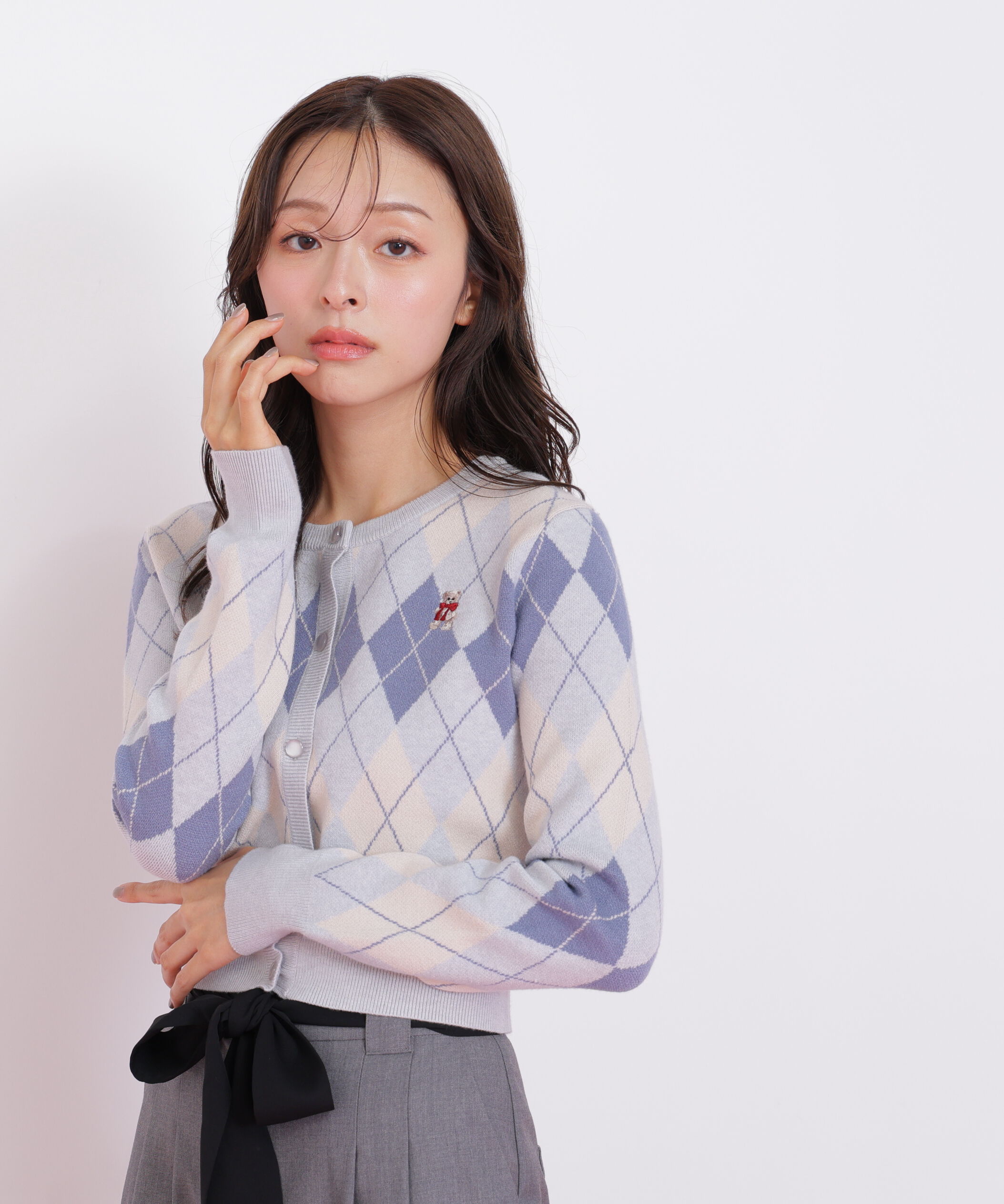  「＜ＢＥＡＲシリーズ＞アーガイルカーディガン」|ニット・セーター|