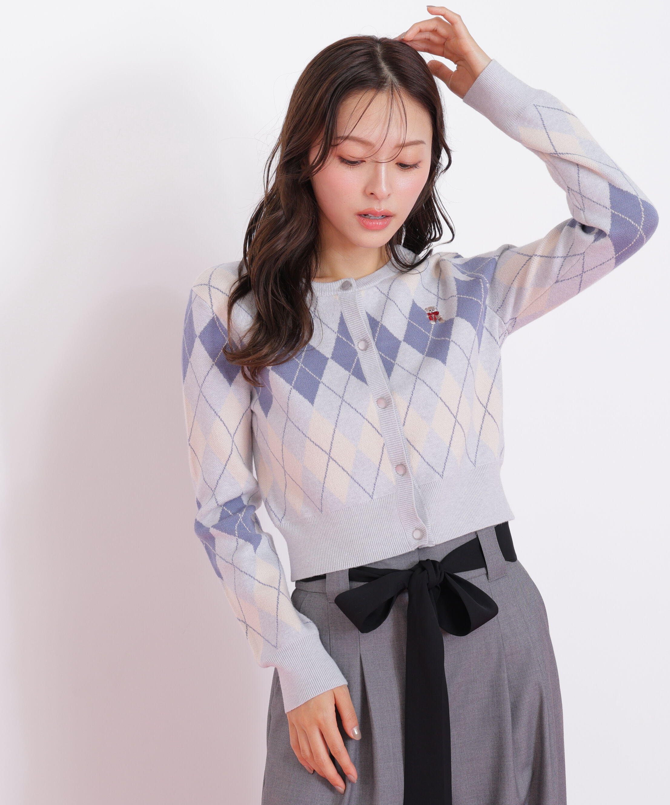  「＜ＢＥＡＲシリーズ＞アーガイルカーディガン」|ニット・セーター|