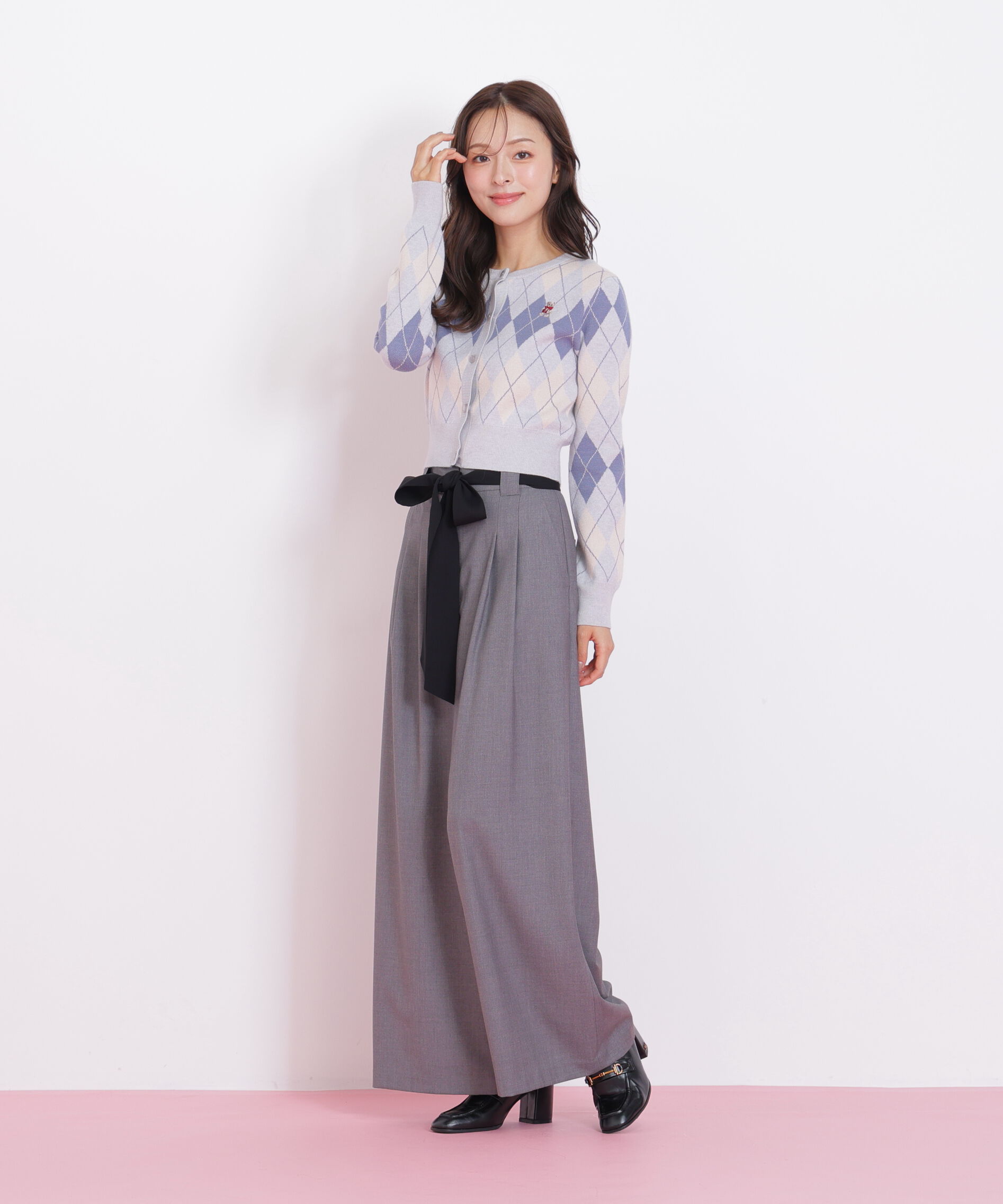  「＜ＢＥＡＲシリーズ＞アーガイルカーディガン」|ニット・セーター|