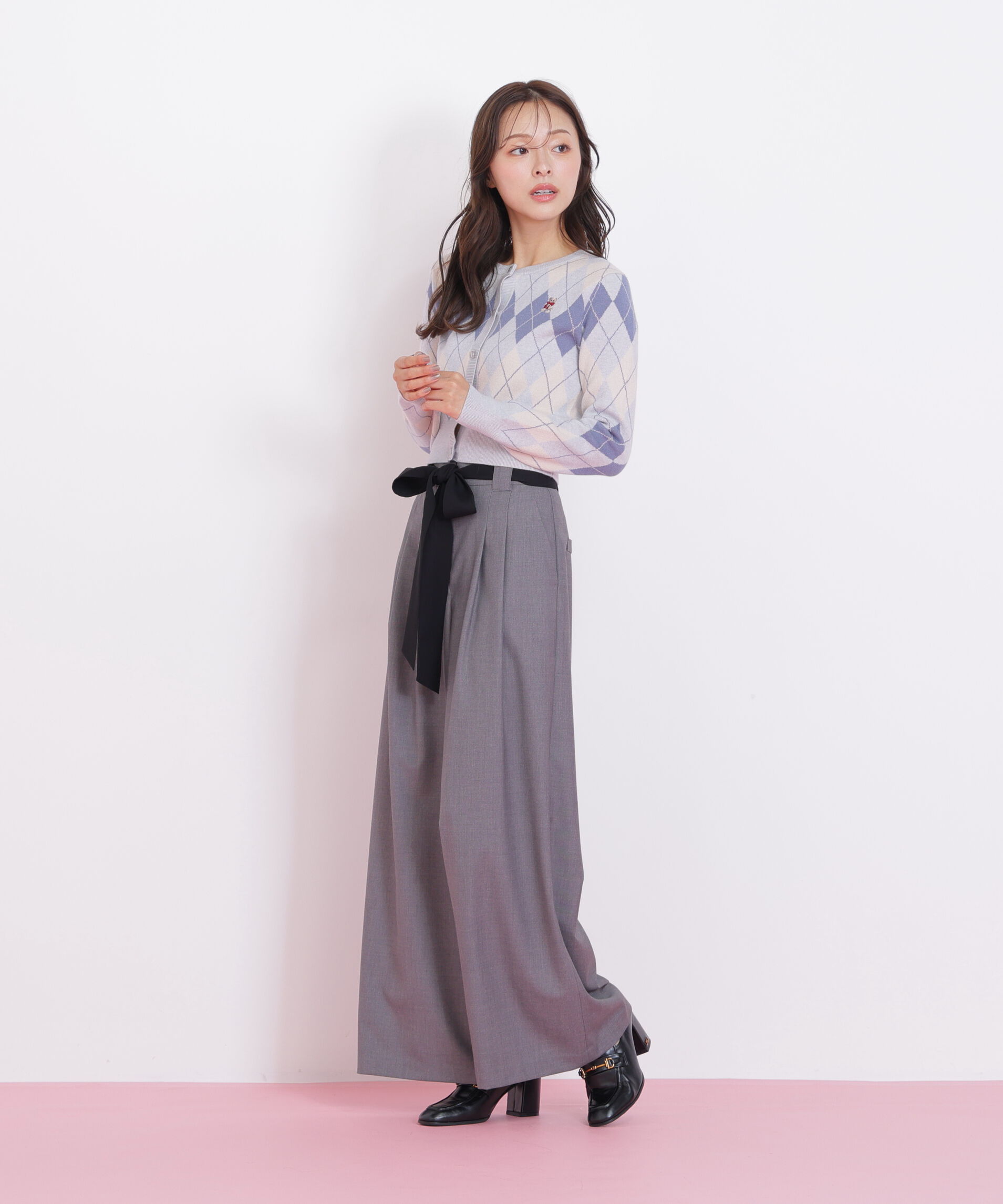  「＜ＢＥＡＲシリーズ＞アーガイルカーディガン」|ニット・セーター|