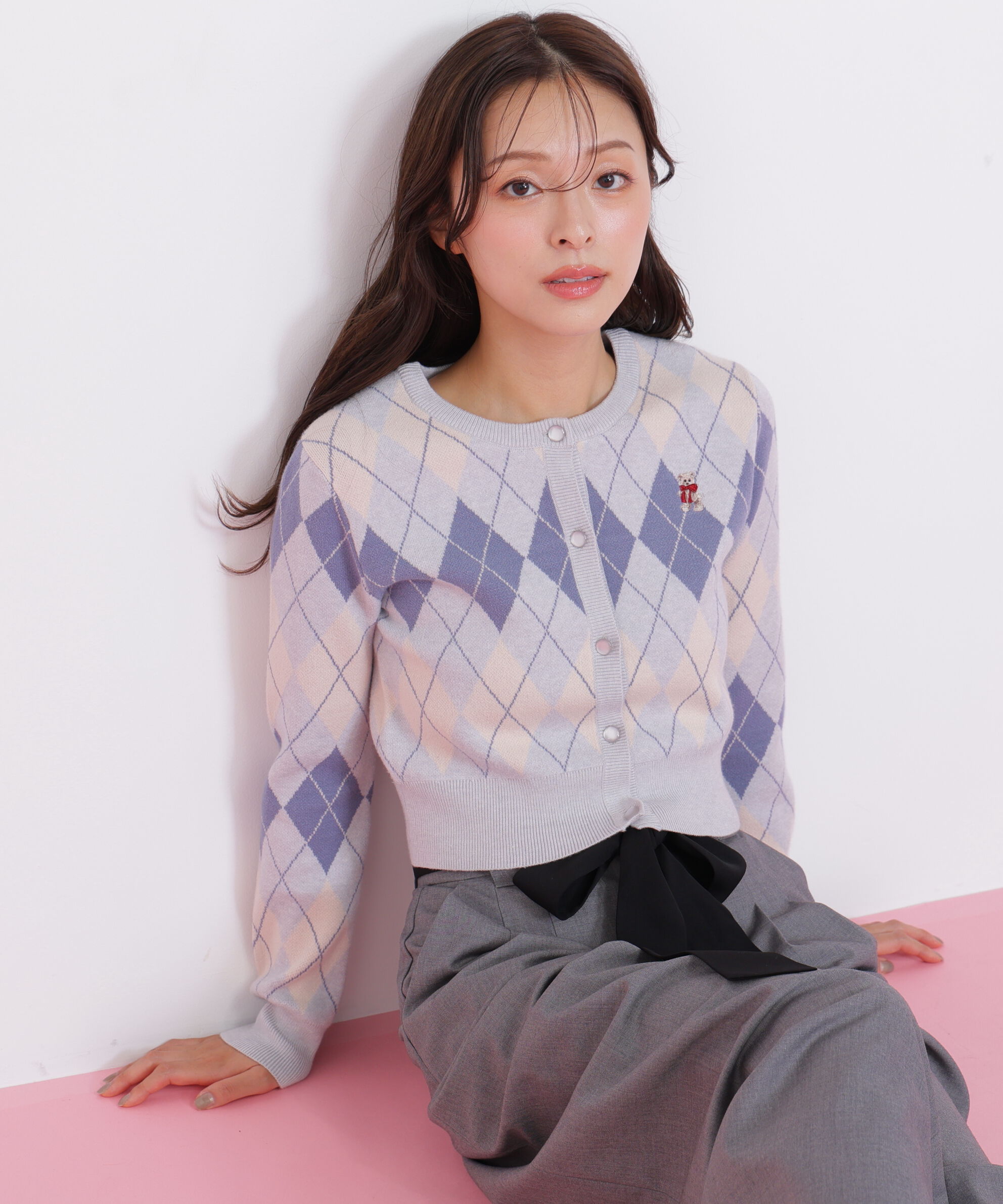  「＜ＢＥＡＲシリーズ＞アーガイルカーディガン」|ニット・セーター|