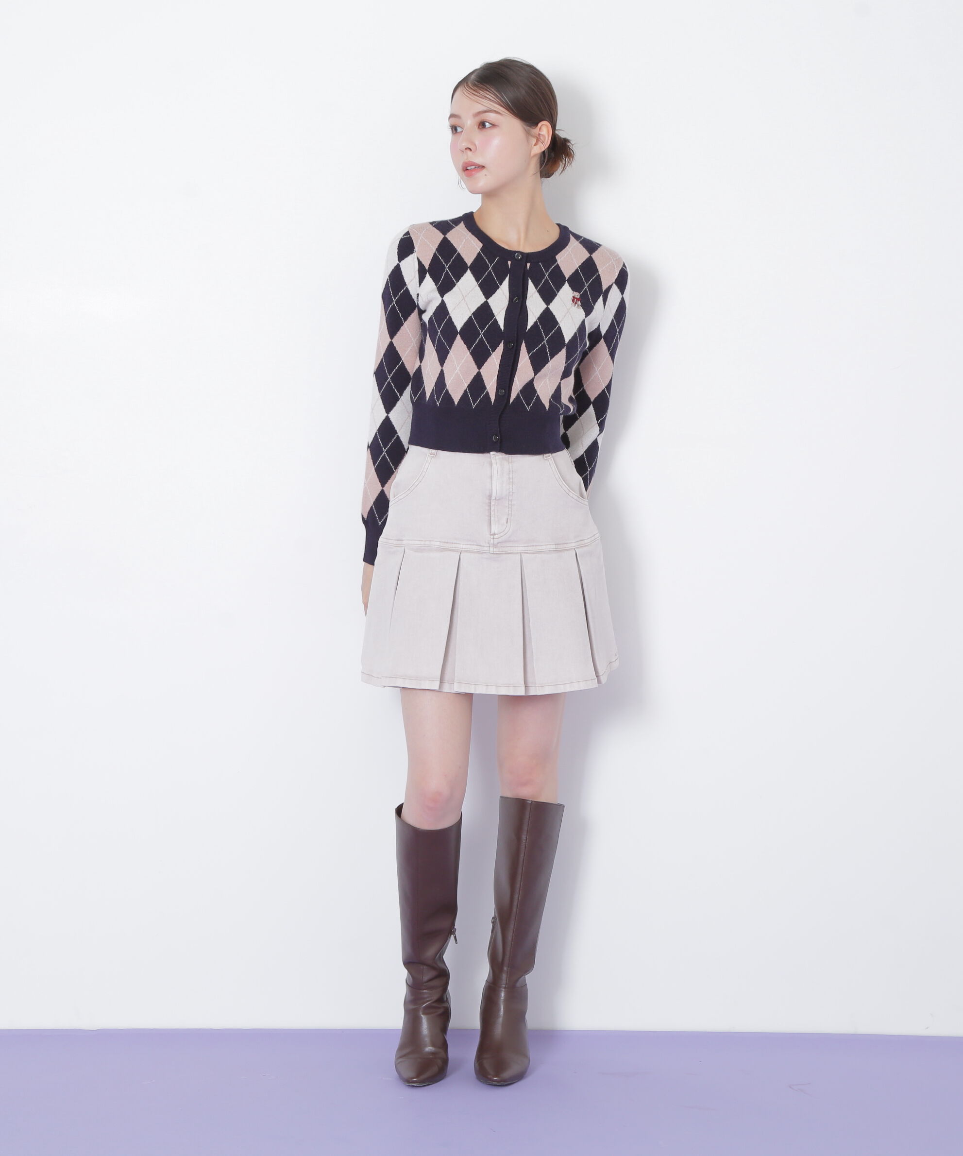  「＜ＢＥＡＲシリーズ＞アーガイルカーディガン」|ニット・セーター|