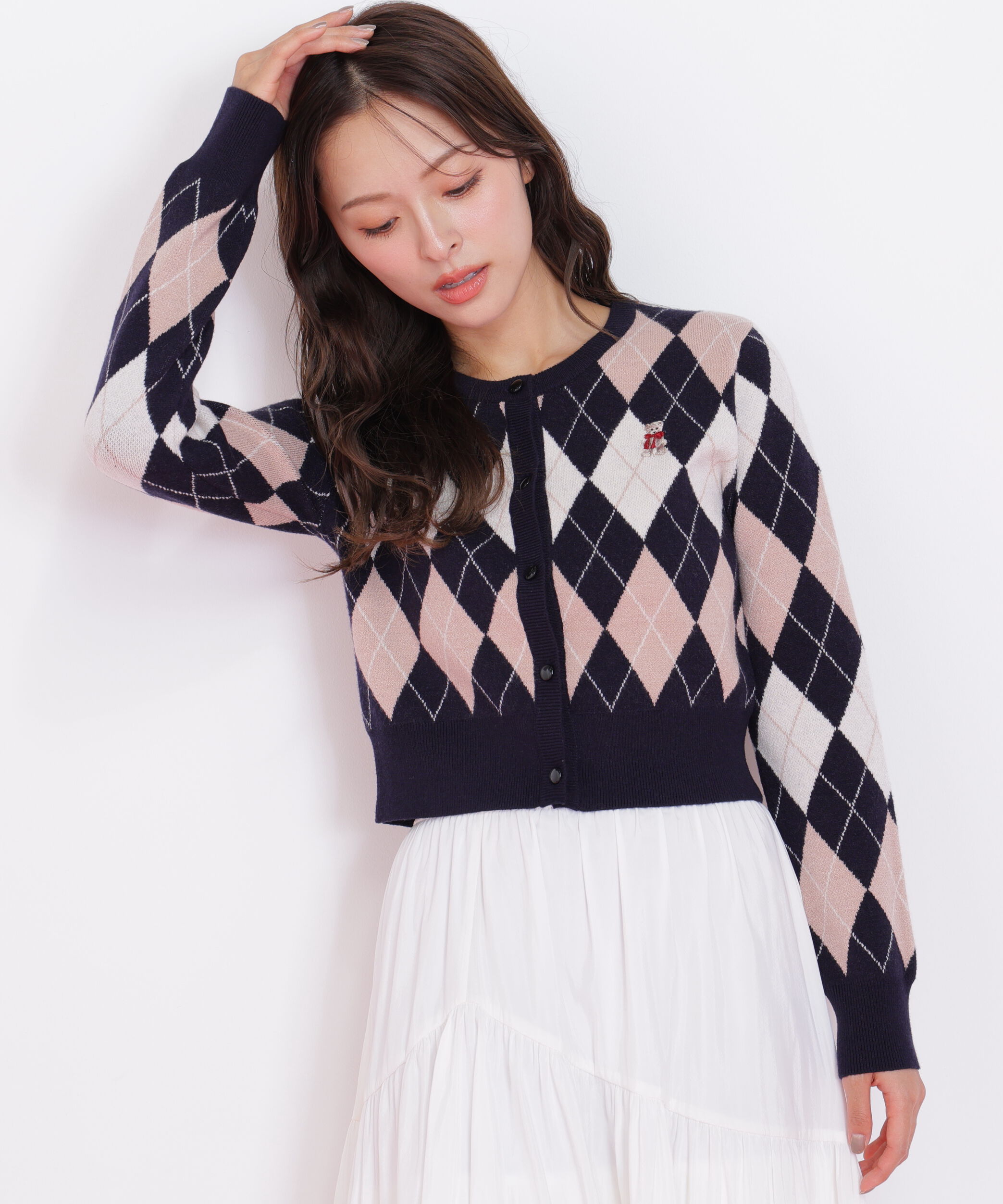  「＜ＢＥＡＲシリーズ＞アーガイルカーディガン」|ニット・セーター|