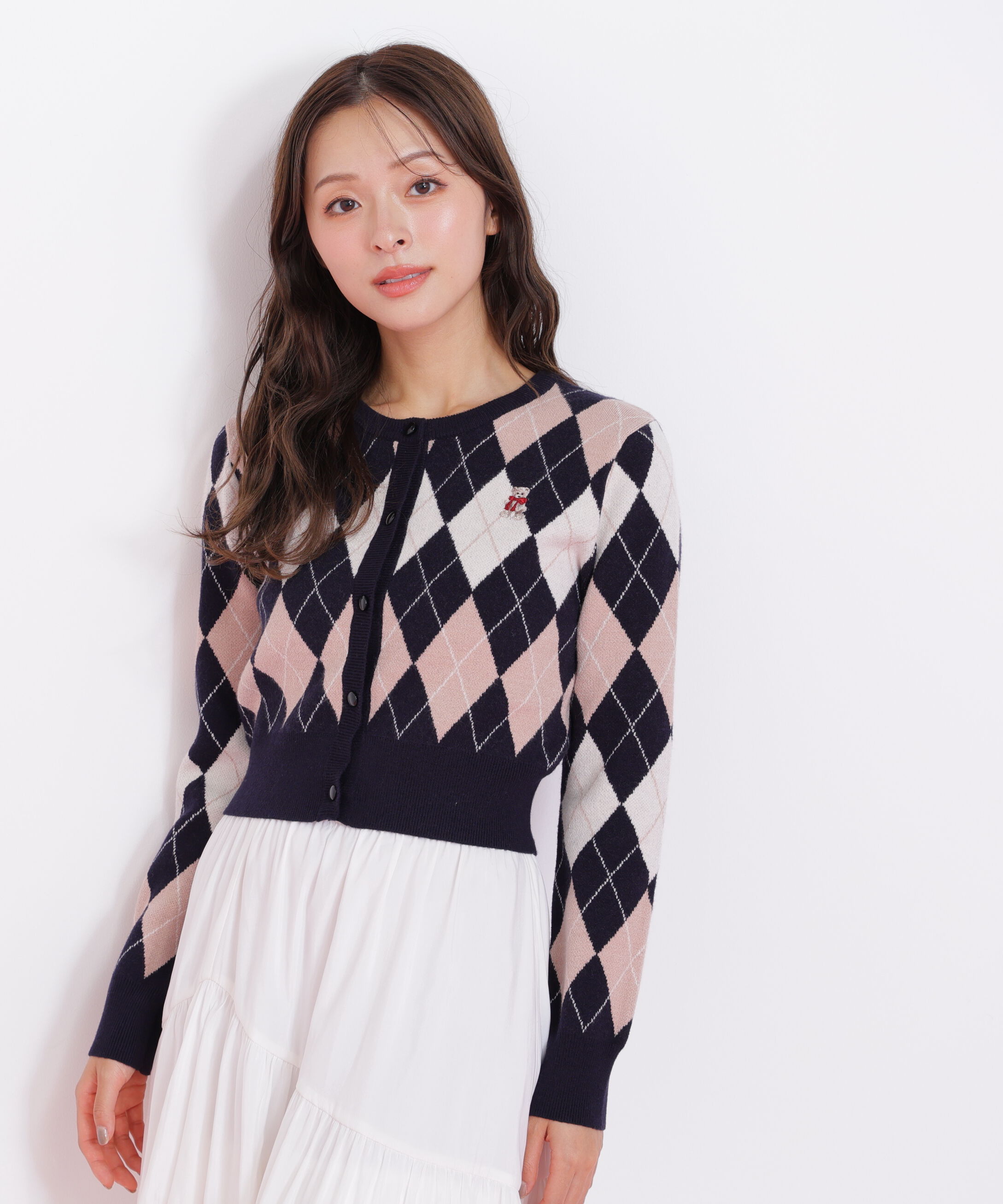  「＜ＢＥＡＲシリーズ＞アーガイルカーディガン」|ニット・セーター|