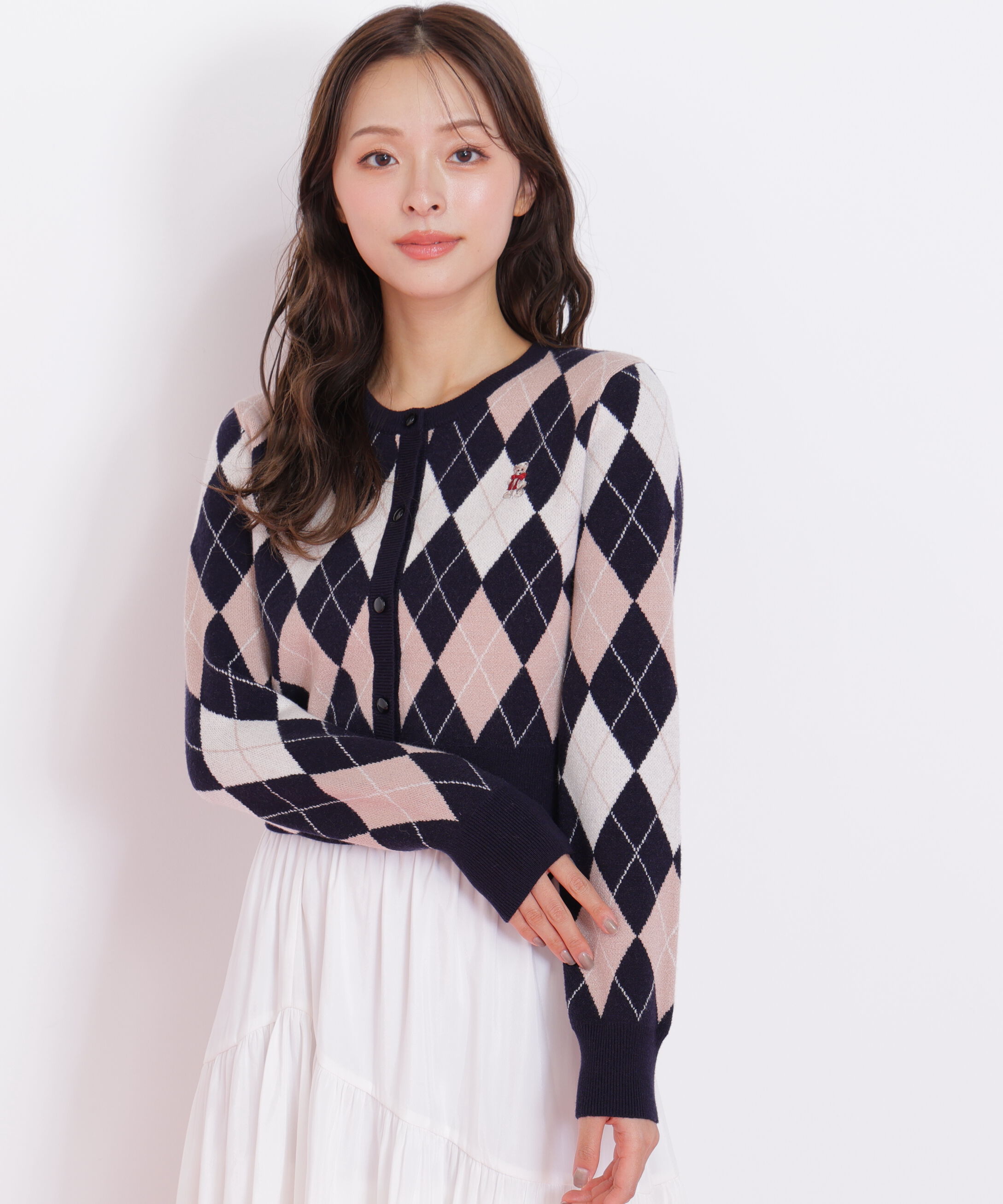  「＜ＢＥＡＲシリーズ＞アーガイルカーディガン」|ニット・セーター|