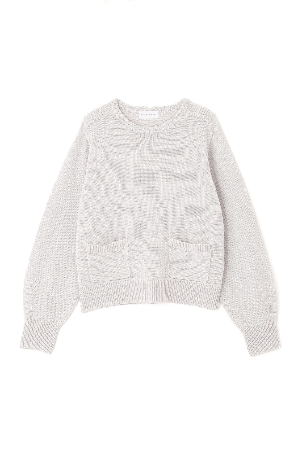  「◆【ウォッシャブル】ミドルゲージギマポケット付プルオーバー」|ニット・セーター|