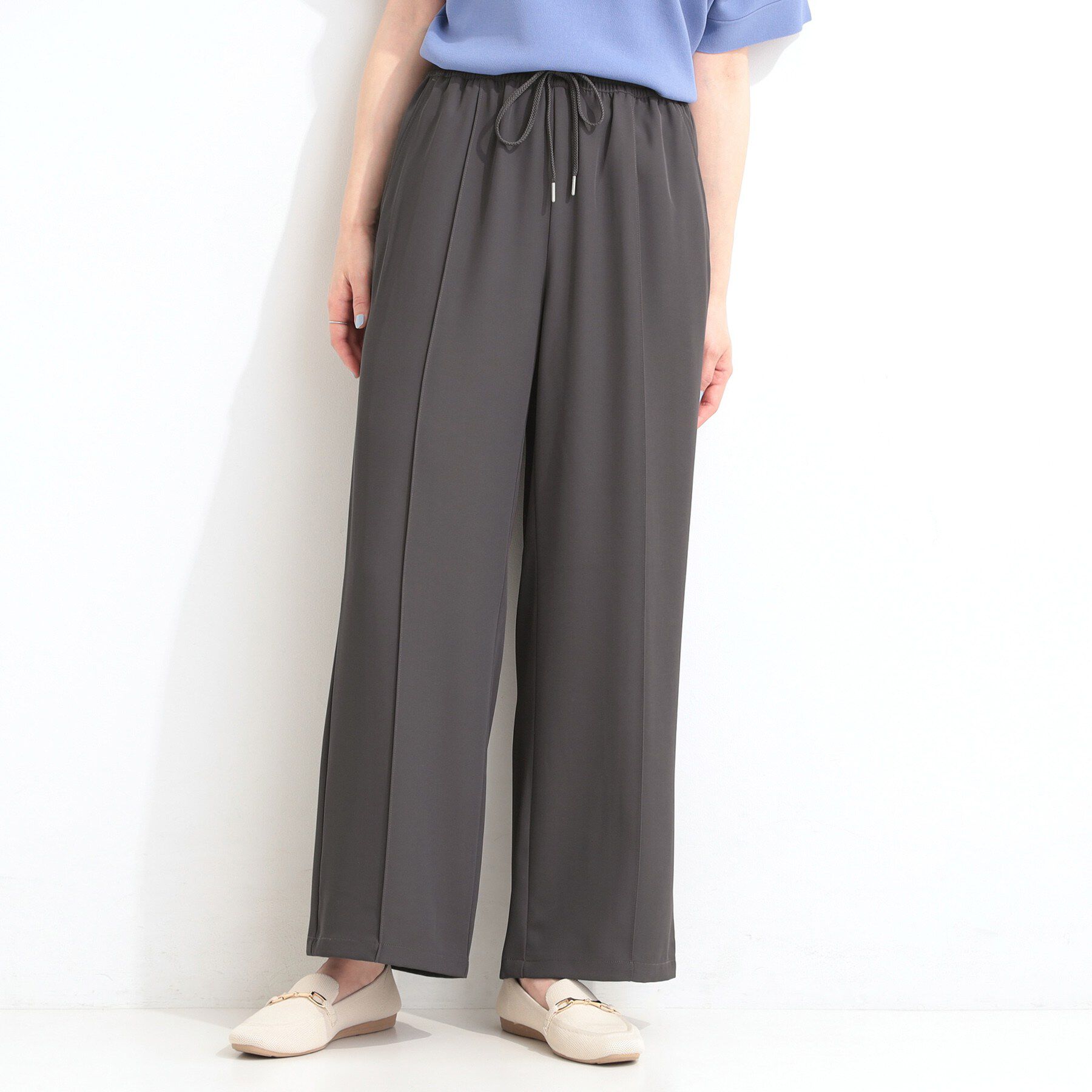 SHOO･LA･RUE「【セットアップ可/ひんやり/UV/S-LL】さらさらぷるん イージーワイドパンツ」|その他|