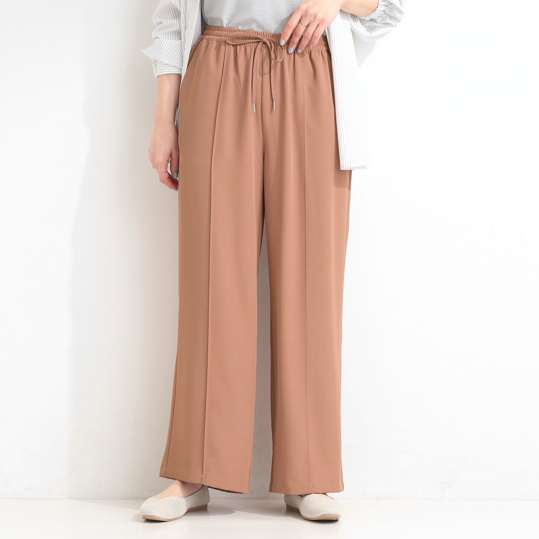 SHOO･LA･RUE「【セットアップ可/ひんやり/UV/S-LL】さらさらぷるん イージーワイドパンツ」|その他|