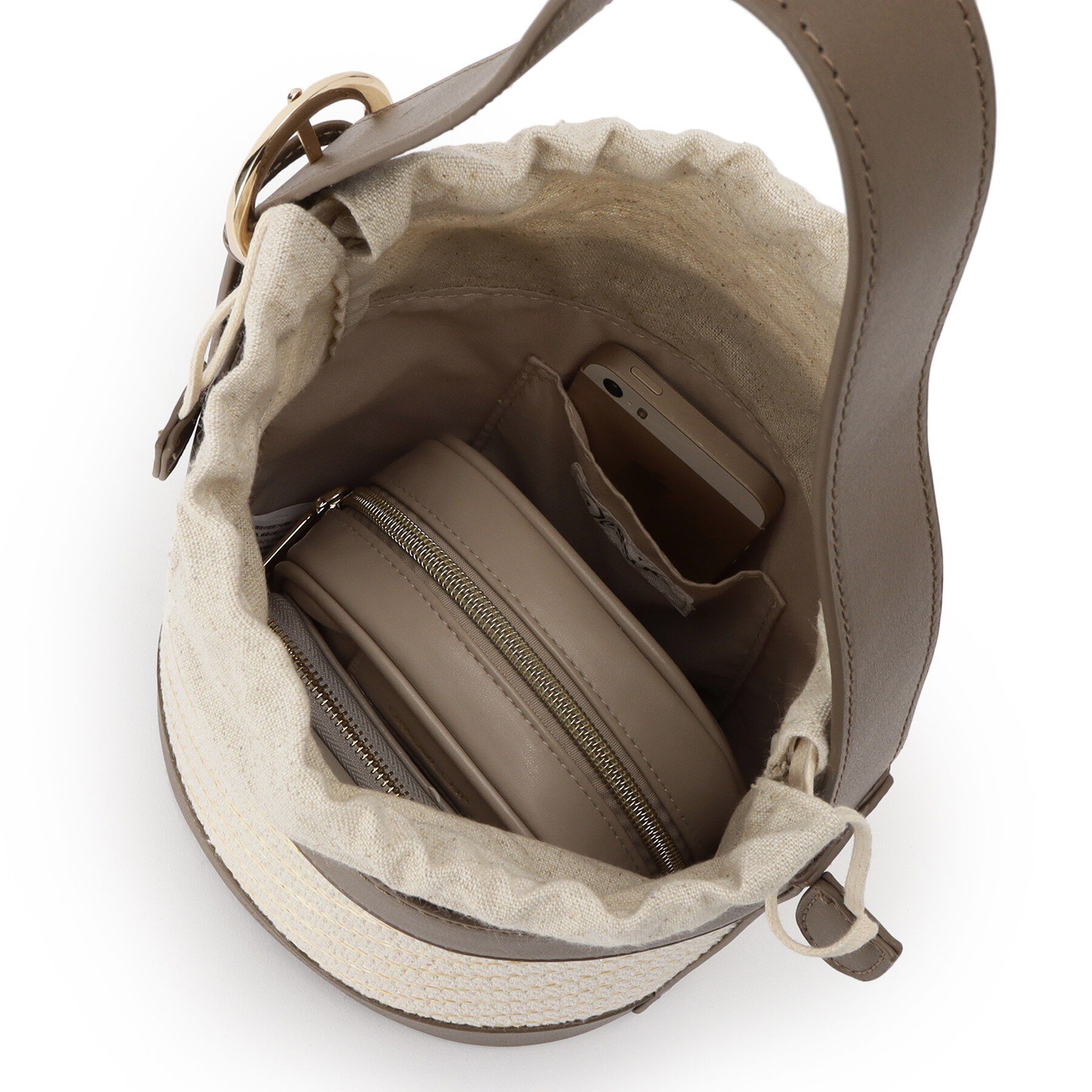 Dessin「ストライプ柄バッグコンビバケツショルダー」|ショルダー・メッセンジャー|