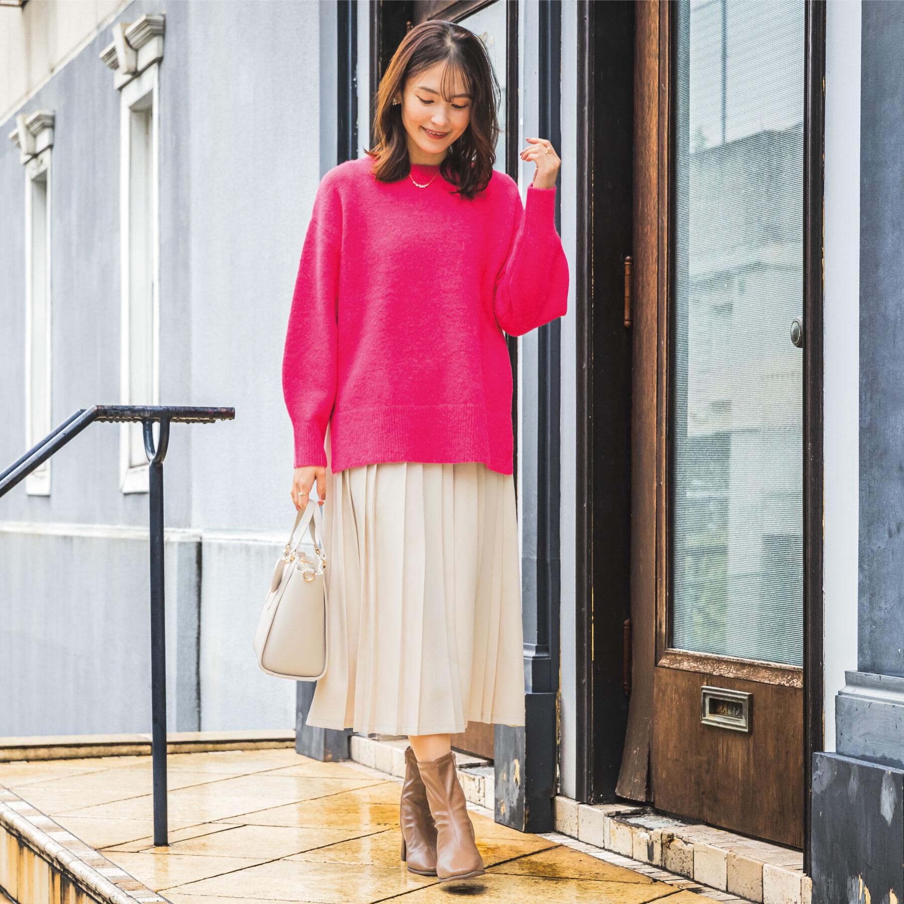 ITS&rsquo;DEMO「【洗濯機OK】ミックスヤーンクルーニット」|ニット・セーター|