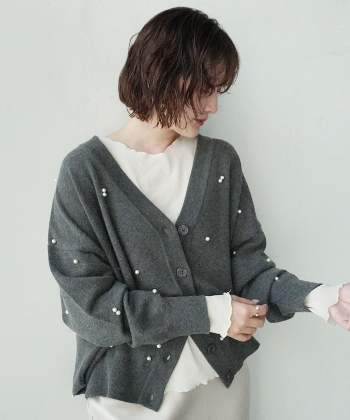 COCO DEAL「パールニットカーディガン」|ニット・セーター|