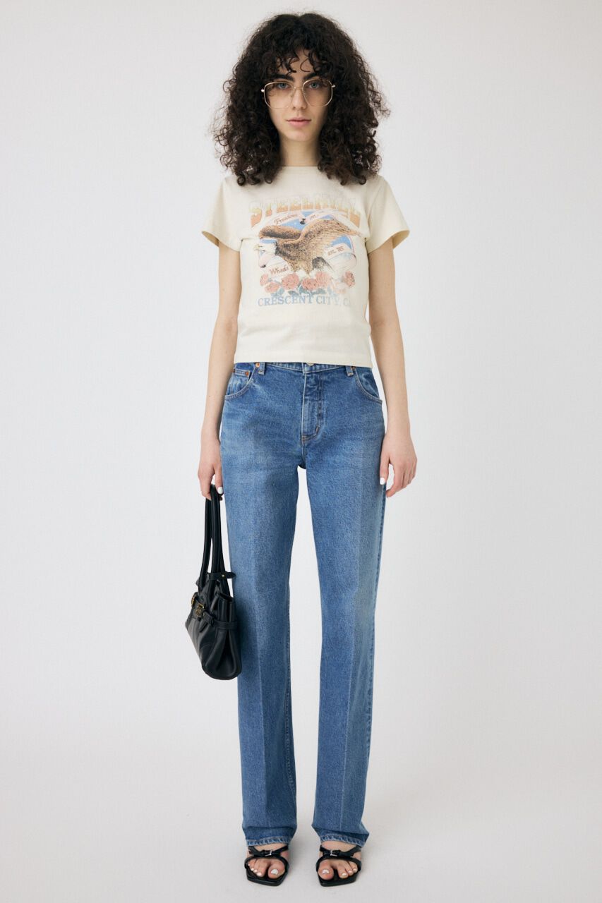 MOUSSY「MVS CENTER PRESS ストレートデニム」|デニム|