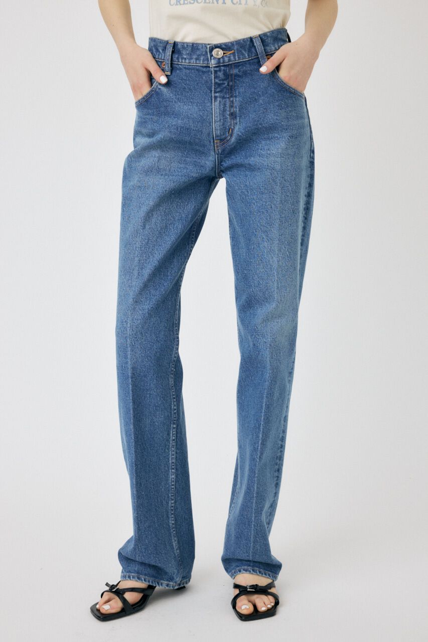 MOUSSY「MVS CENTER PRESS ストレートデニム」|デニム|