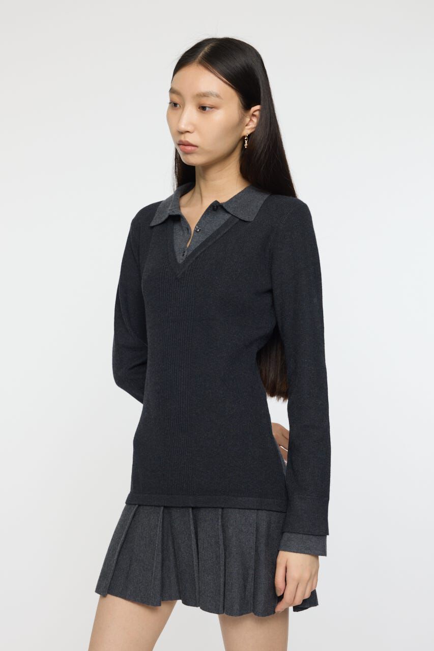 MOUSSY「LAYERED KNIT ミニドレス」|ワンピース|