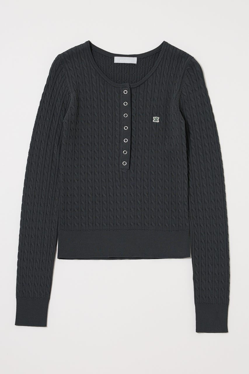 MOUSSY「HENRY NECK CABLE KNIT トップス」|ニット・セーター|