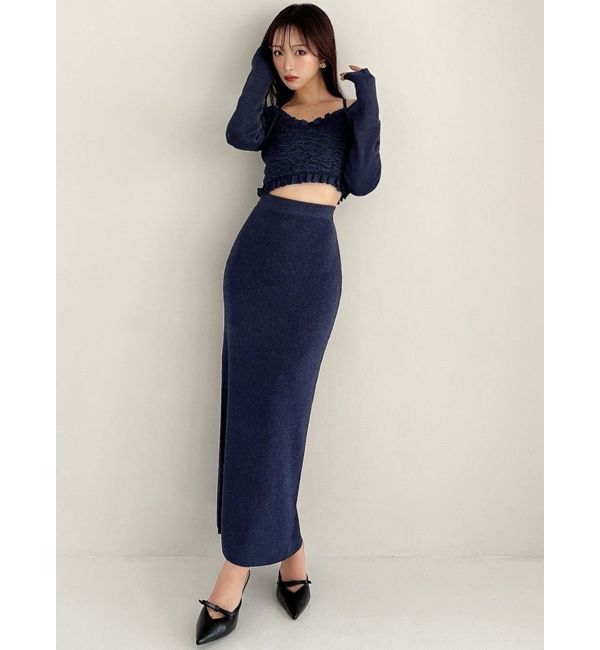 RESEXXY「シャーリングニットトップス【セットアップ着用可能】」|ニット・セーター|