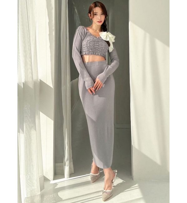 RESEXXY「シャーリングニットトップス【セットアップ着用可能】」|ニット・セーター|