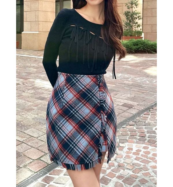 RESEXXY「リボンデザインニットトップス」|ニット・セーター|ブラック