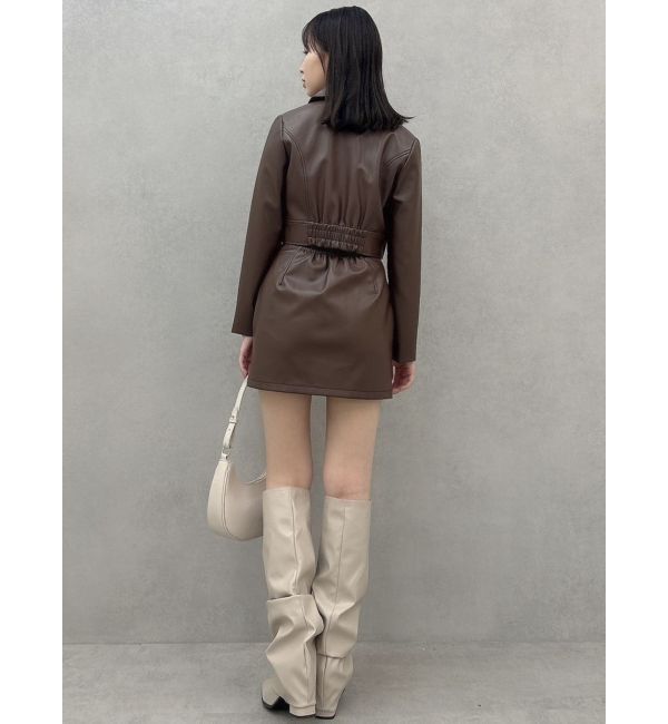 dazzlin「【SETUP】ショートタイトマテリアルジャケット※セットアップ対応」|ライダースジャケット|