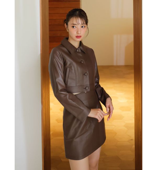 dazzlin「【SETUP】ショートタイトマテリアルジャケット※セットアップ対応」|ライダースジャケット|